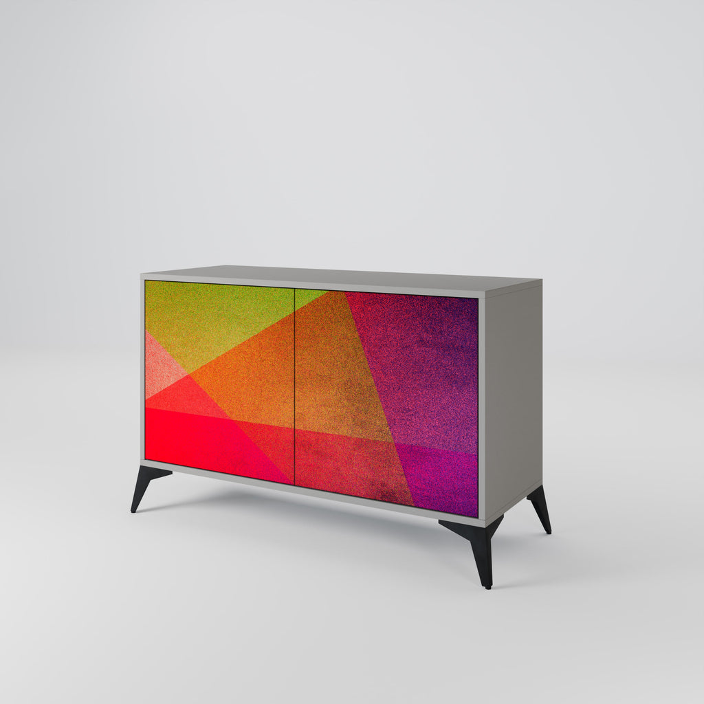 Buffet 2 portes VIVID GEOMETRY en finition grise
