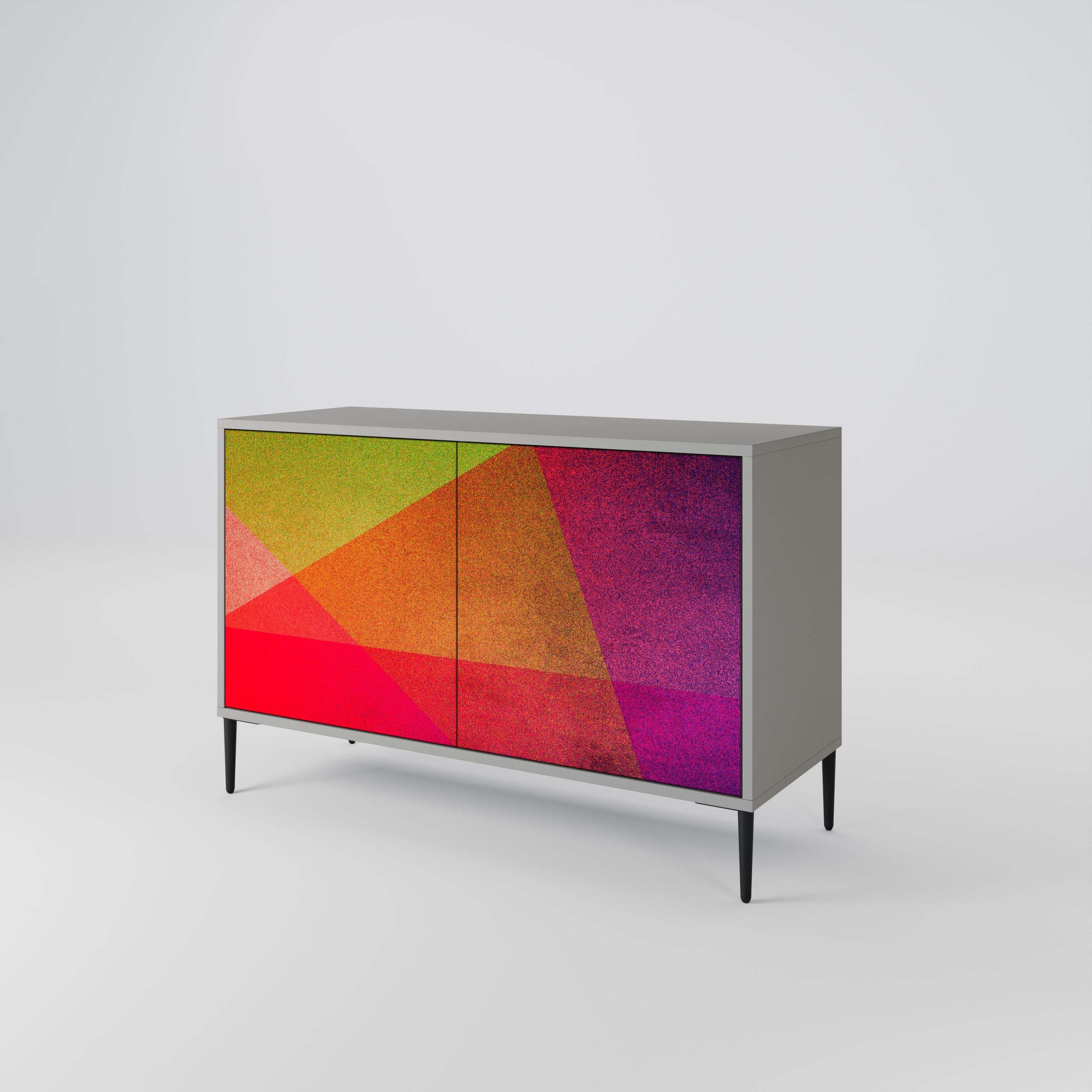 Buffet 2 portes VIVID GEOMETRY en finition grise
