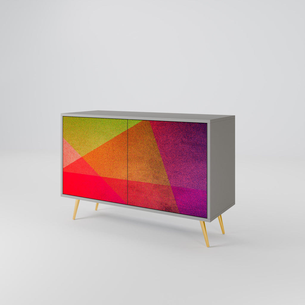Buffet 2 portes VIVID GEOMETRY en finition grise