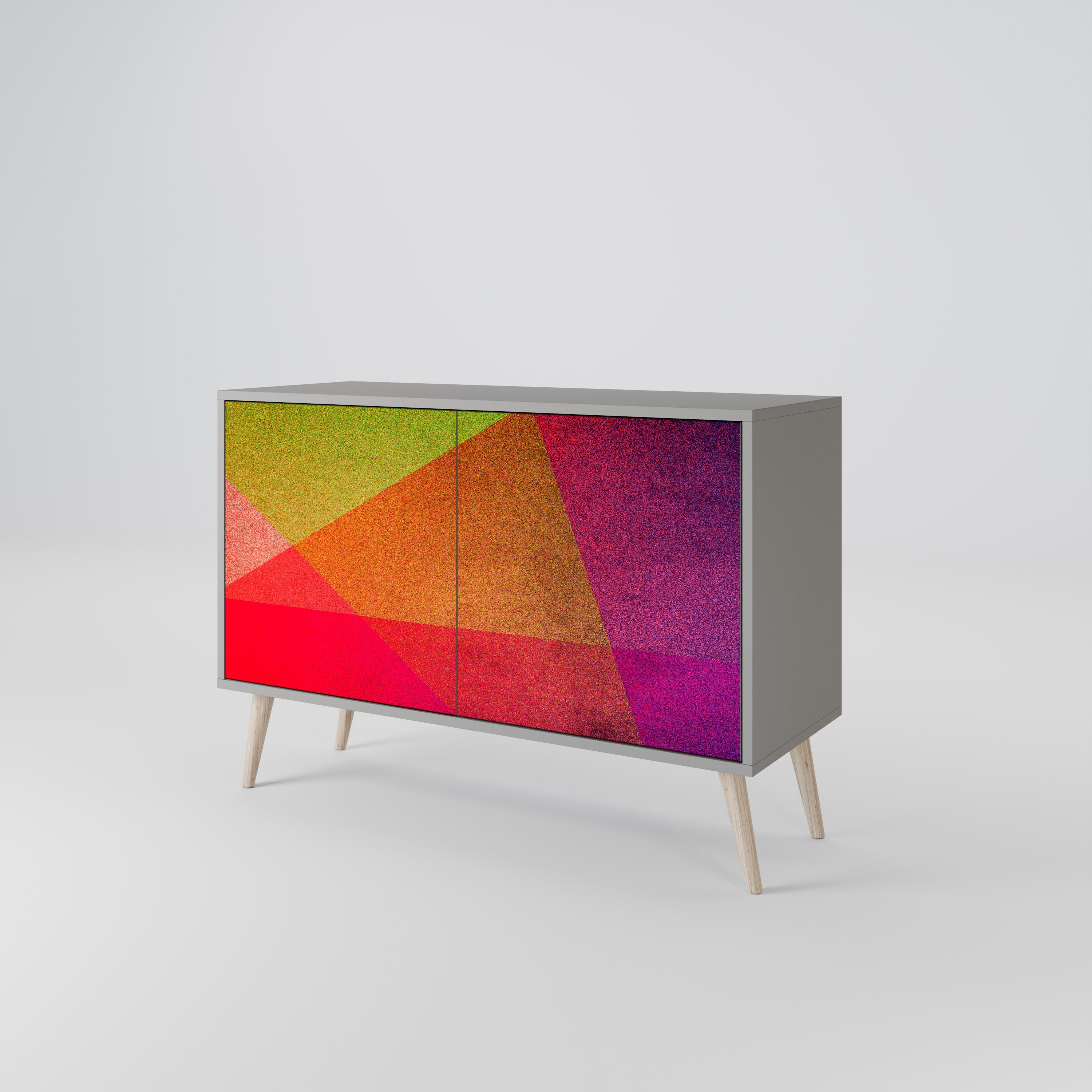 Buffet 2 portes VIVID GEOMETRY en finition grise