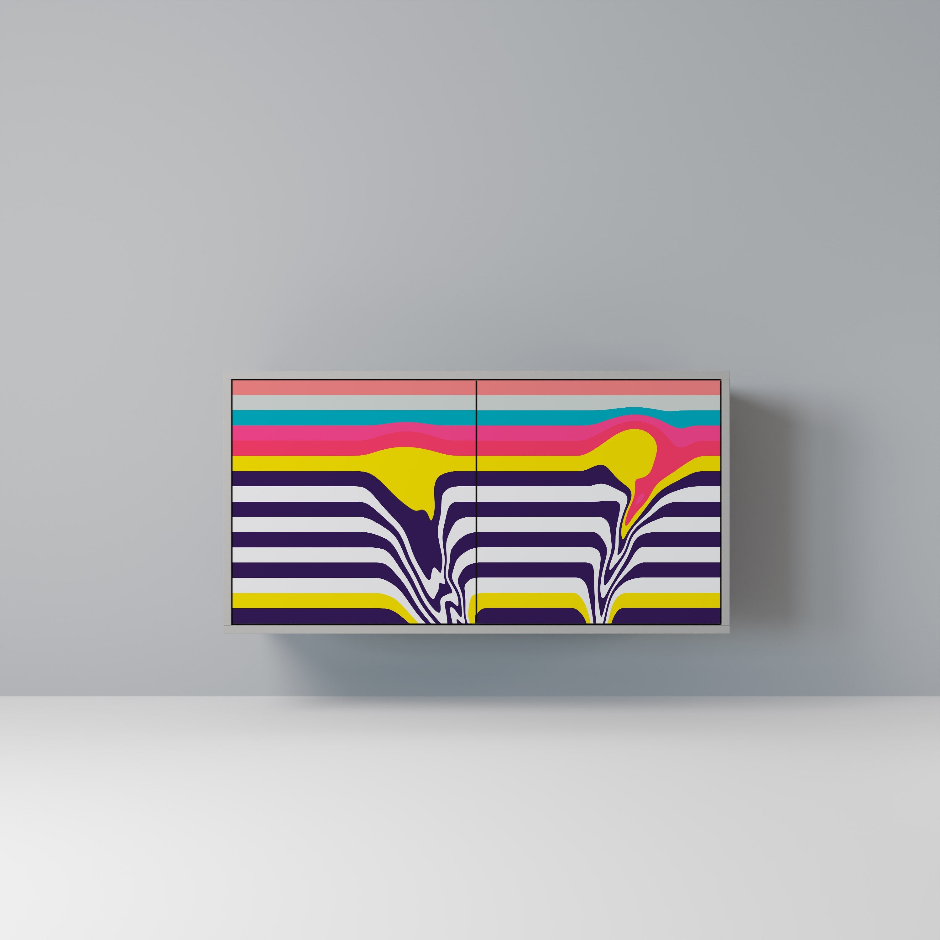 Buffet 2 portes TONE COLLAPSE finition grise