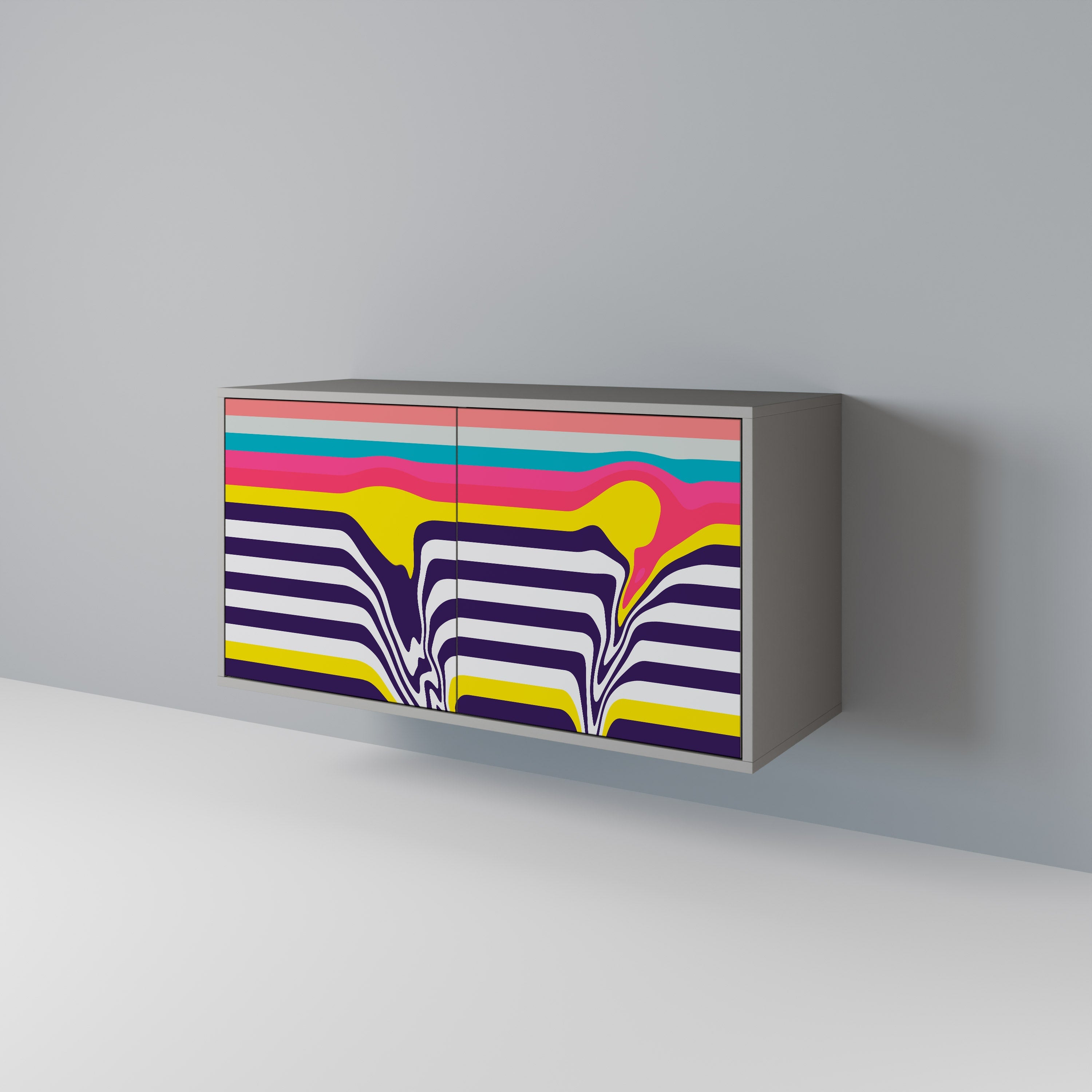 Buffet 2 portes TONE COLLAPSE finition grise