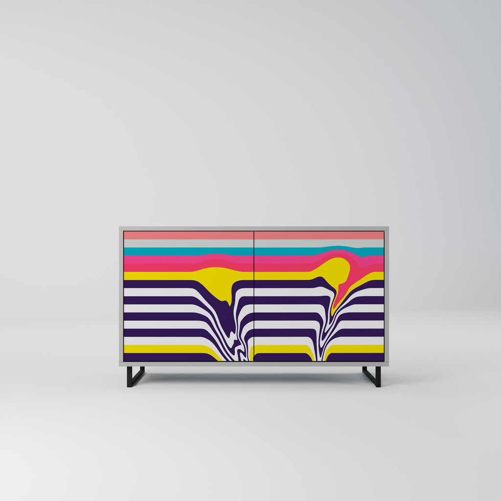 Buffet 2 portes TONE COLLAPSE finition grise