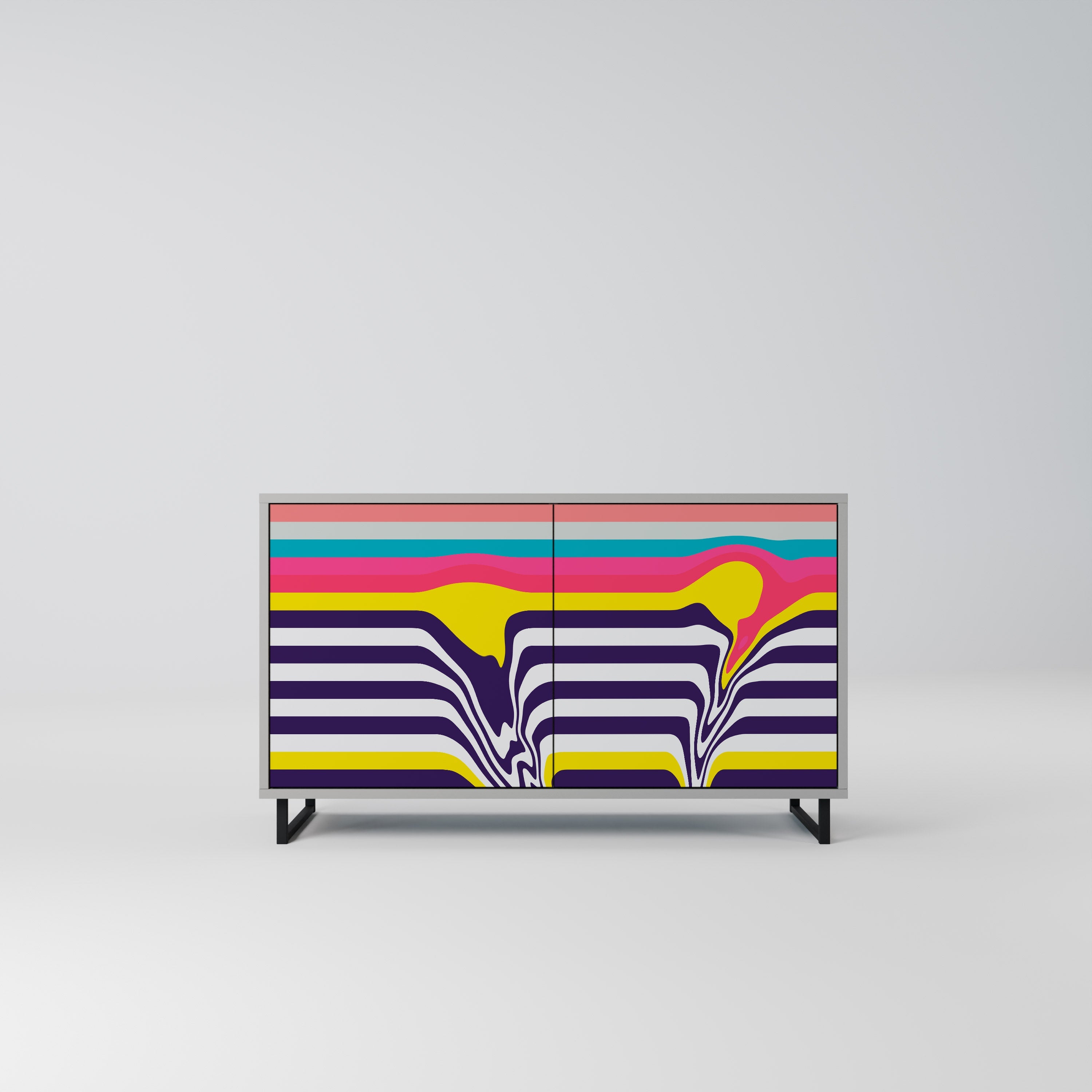 Buffet 2 portes TONE COLLAPSE finition grise