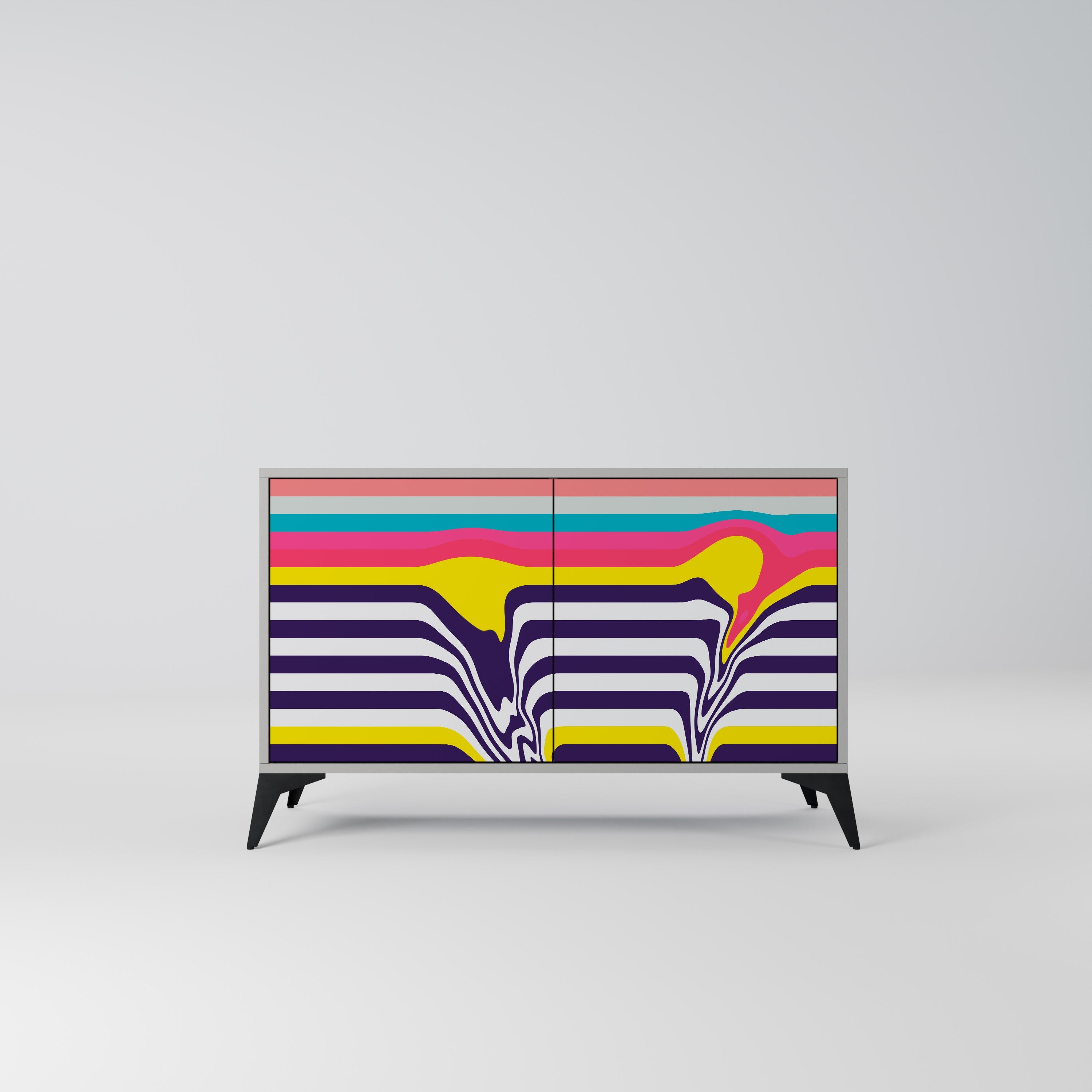 Buffet 2 portes TONE COLLAPSE finition grise