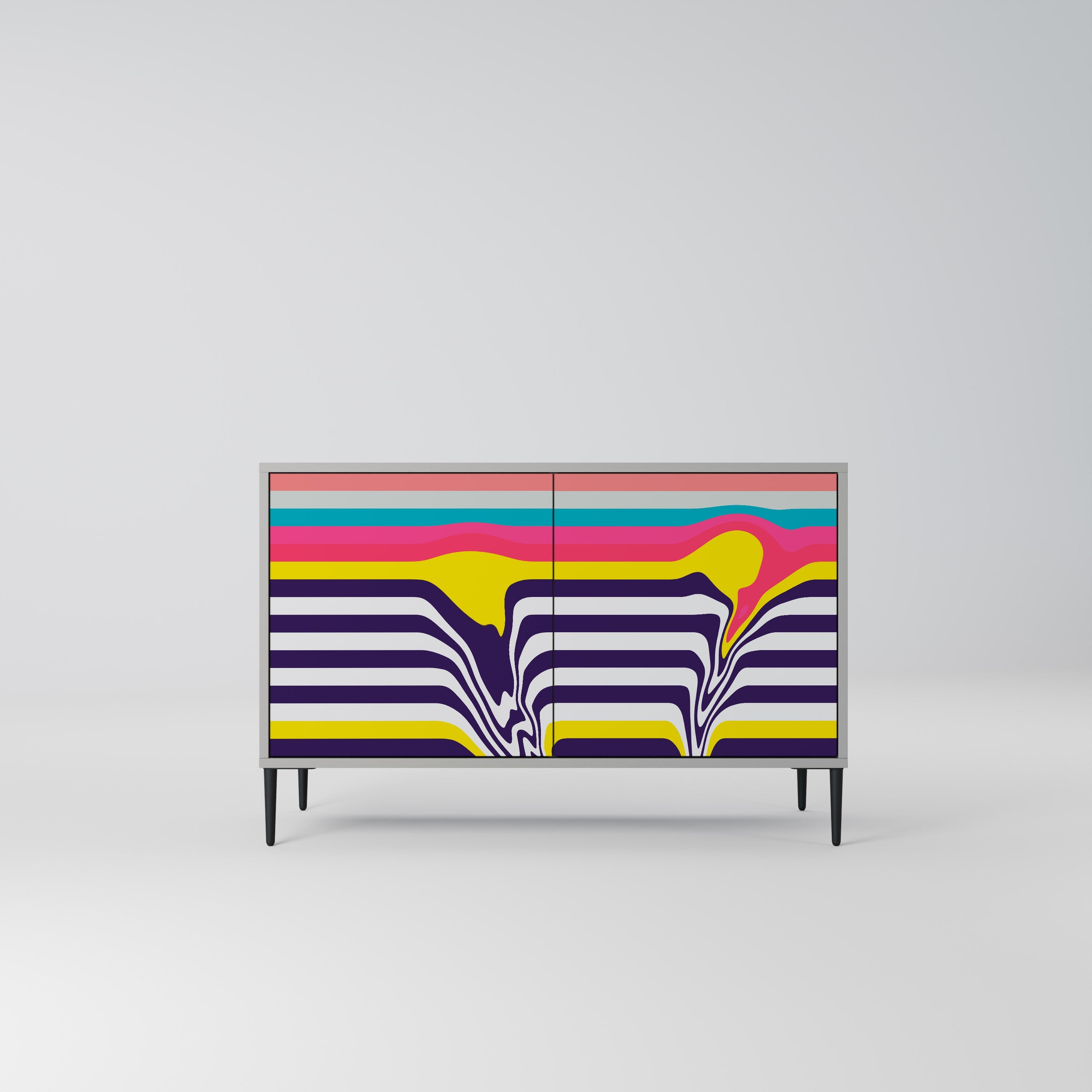 Buffet 2 portes TONE COLLAPSE finition grise