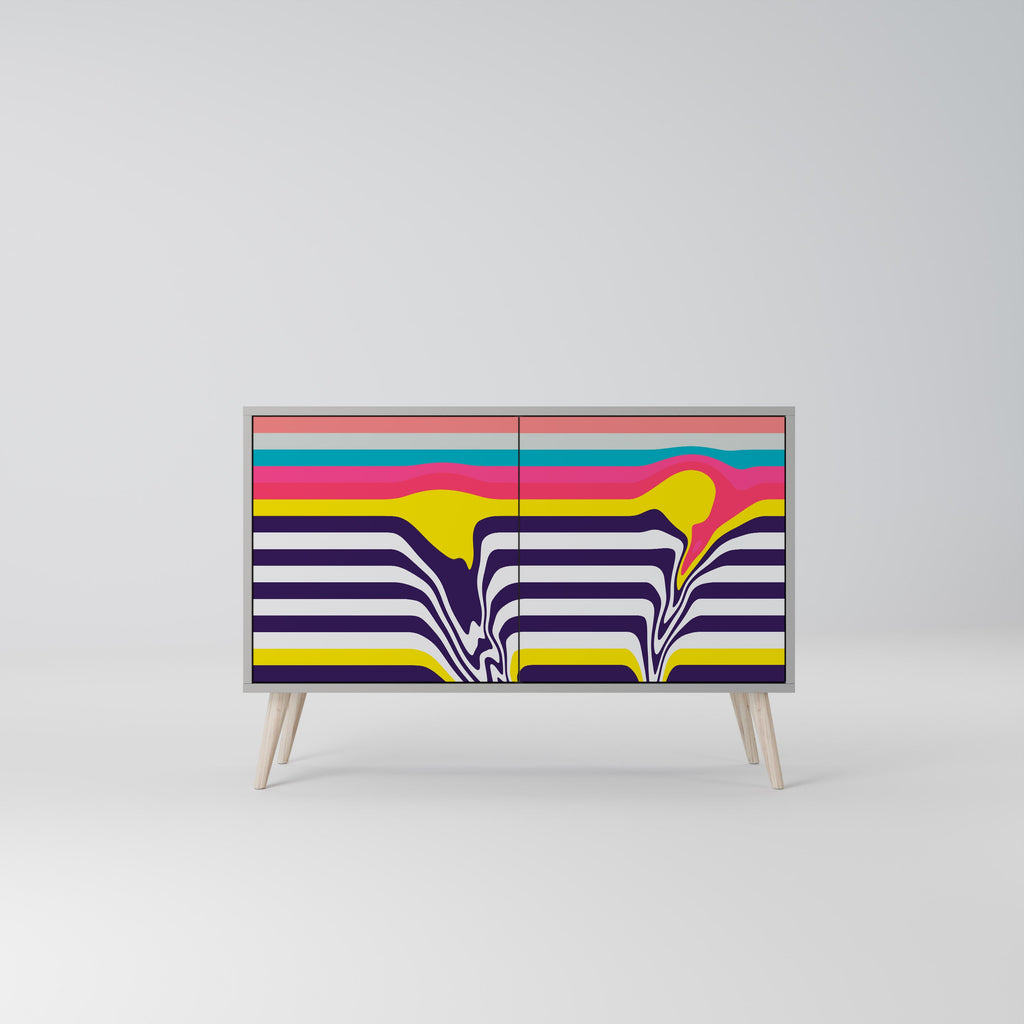 Buffet 2 portes TONE COLLAPSE finition grise