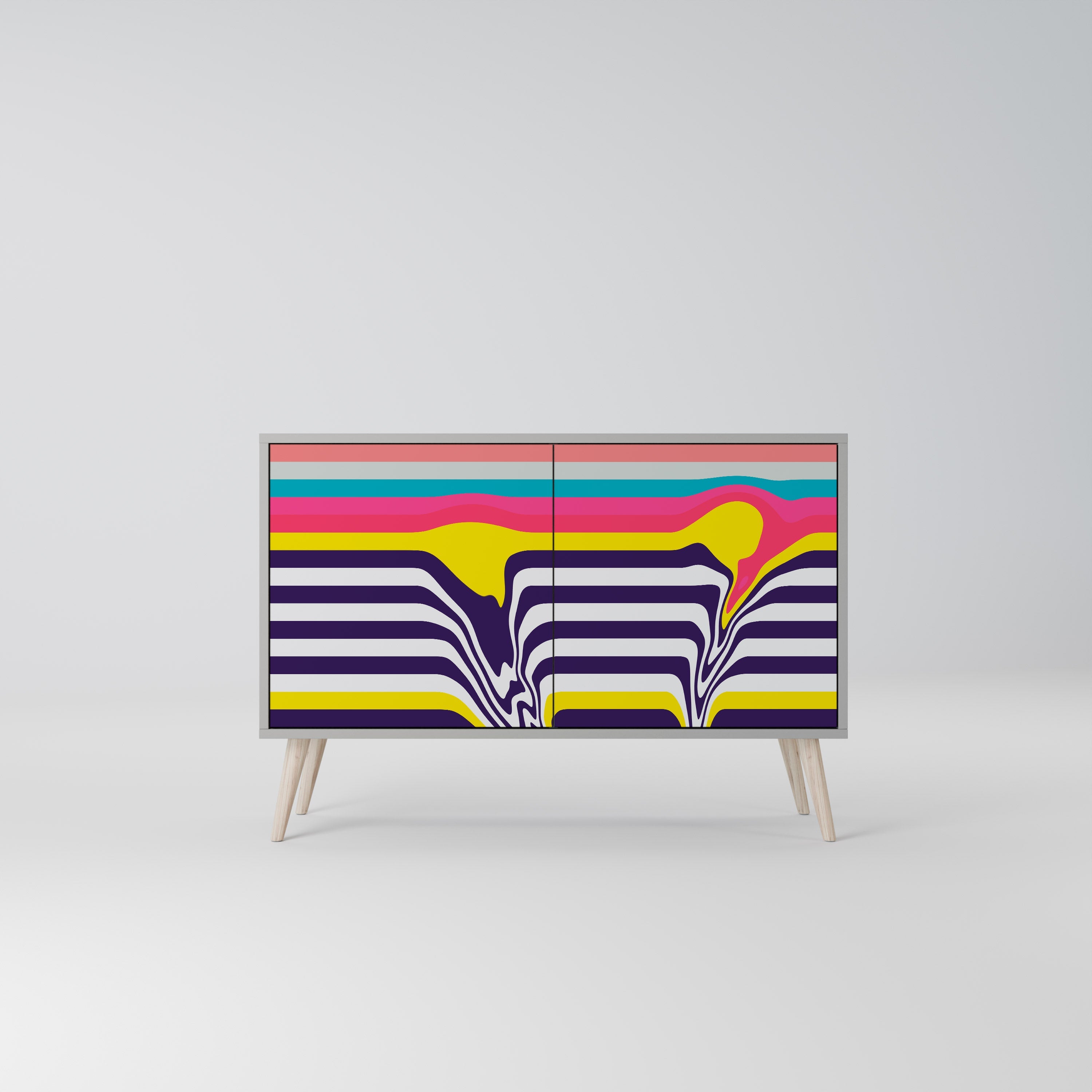 Buffet 2 portes TONE COLLAPSE finition grise