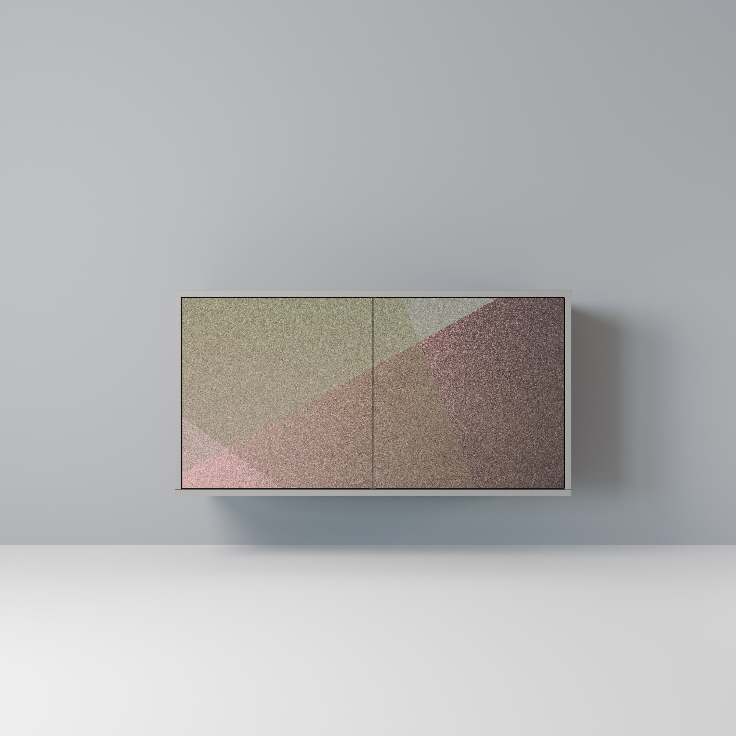 BEIGE GEOMETRY 2-Door Sideboard in Grey Finish