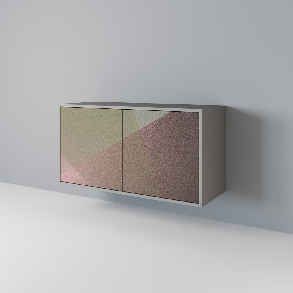 Buffet 2 portes BEIGE GEOMETRY, finition grise