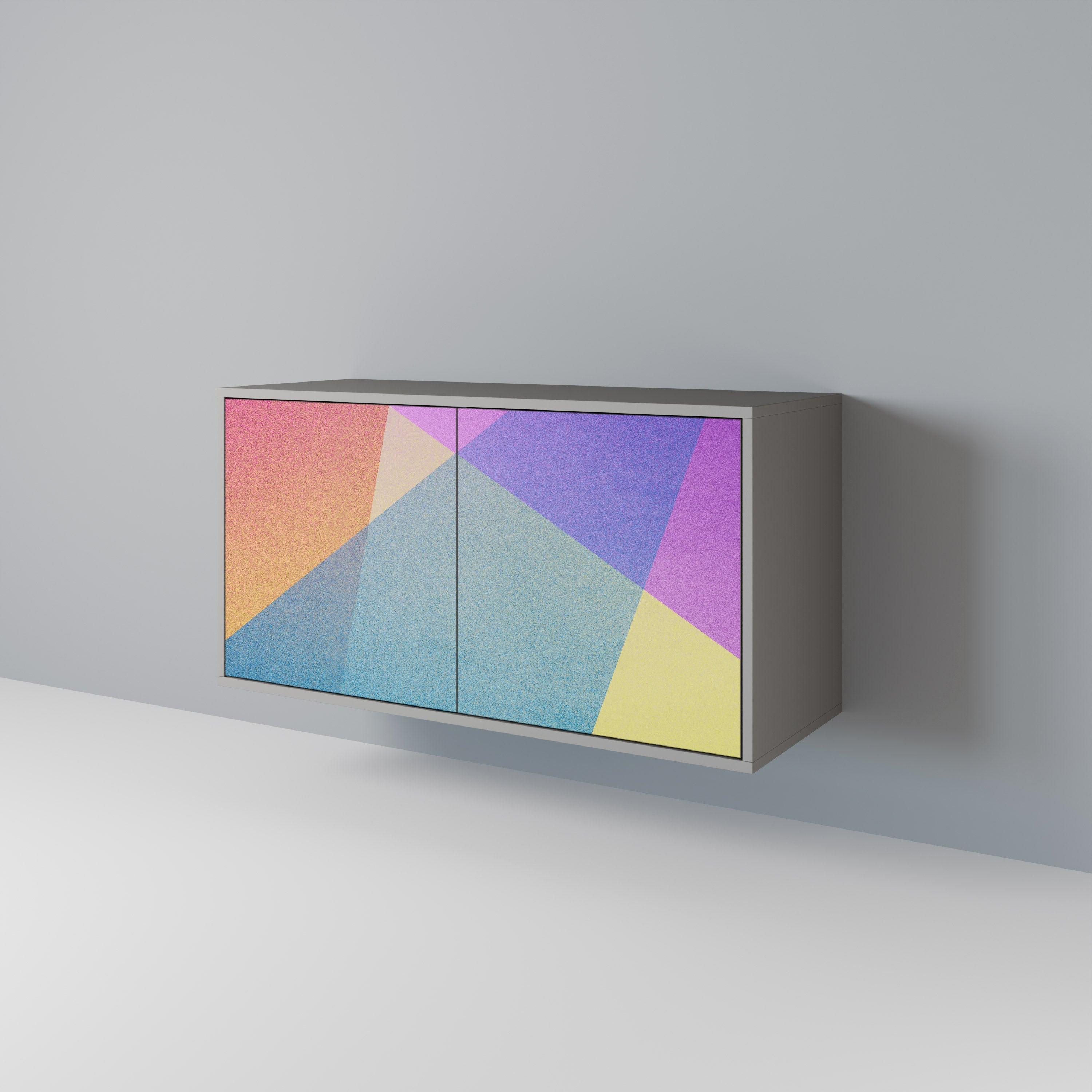 Buffet 2 portes BRIGHT GEOMETRY en finition grise