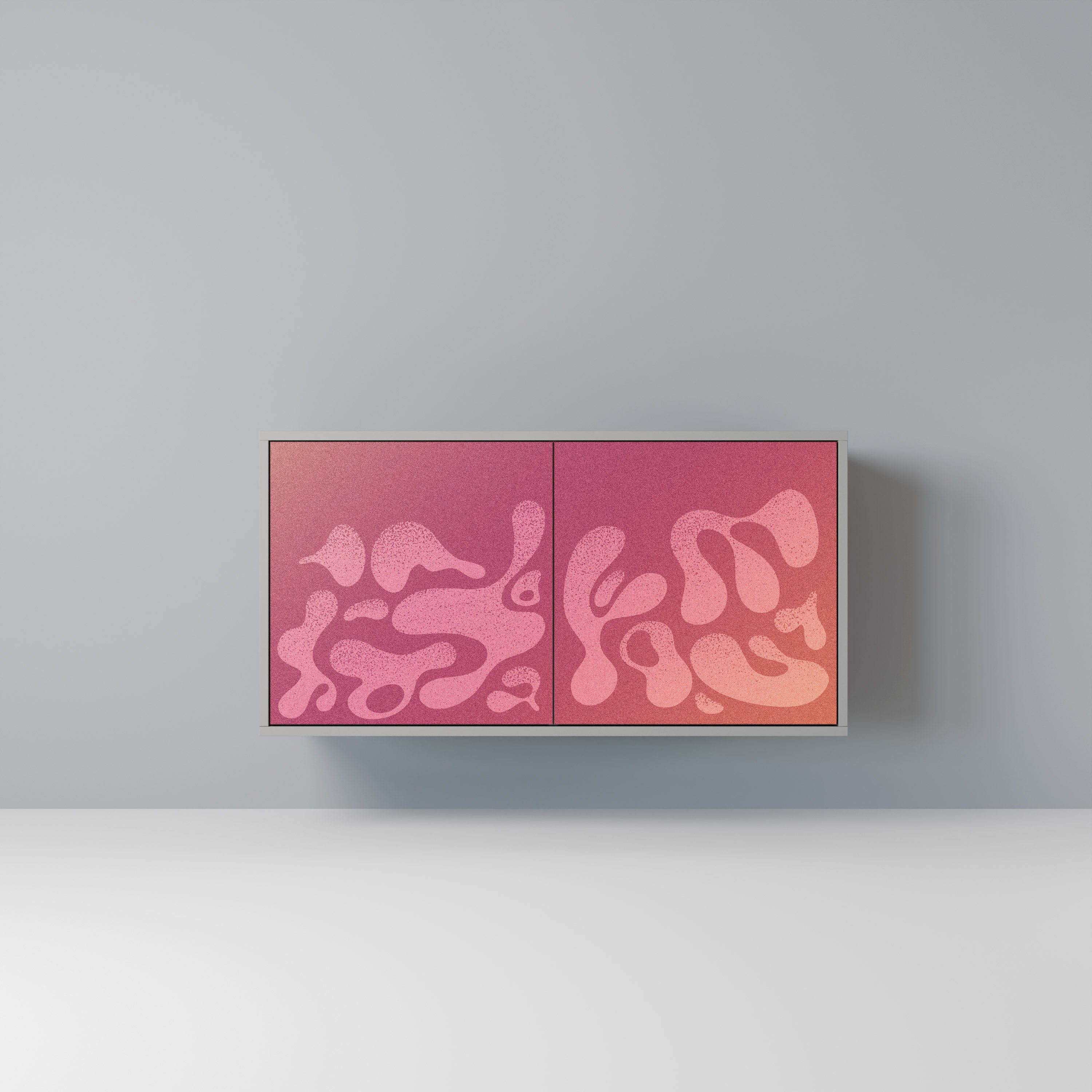 Buffet 2 portes IRREGULAR PINK finition grise