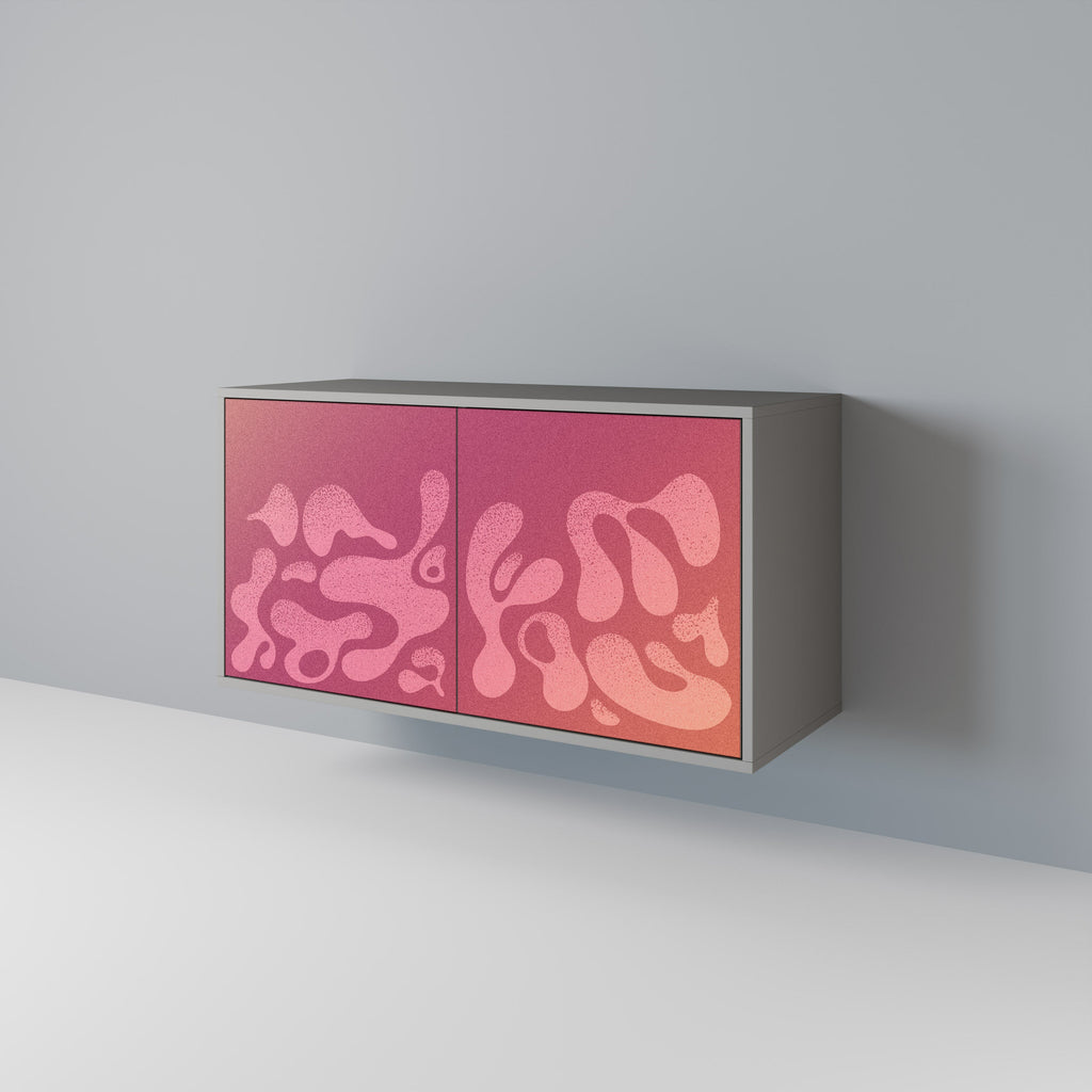 Buffet 2 portes IRREGULAR PINK finition grise