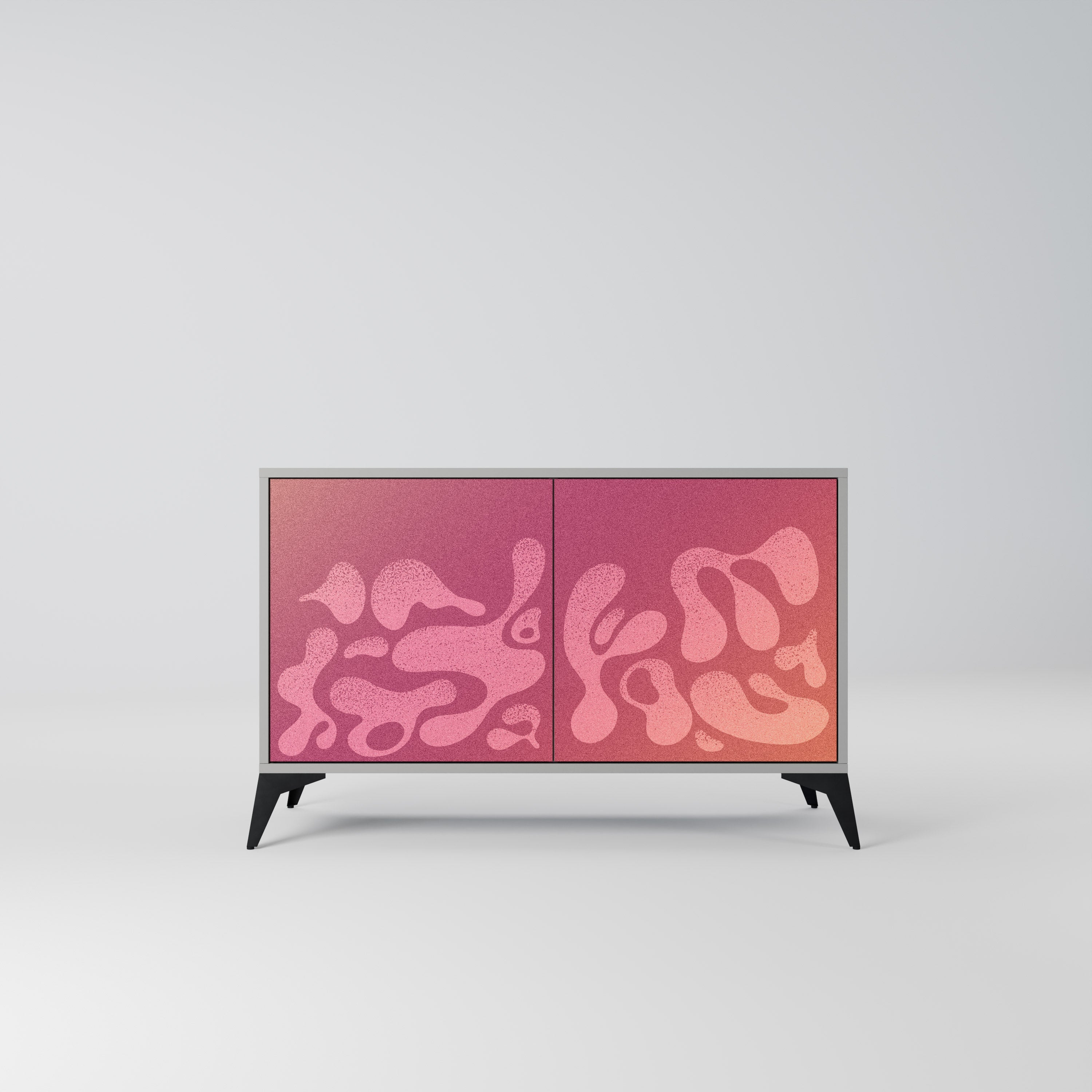 Buffet 2 portes IRREGULAR PINK finition grise