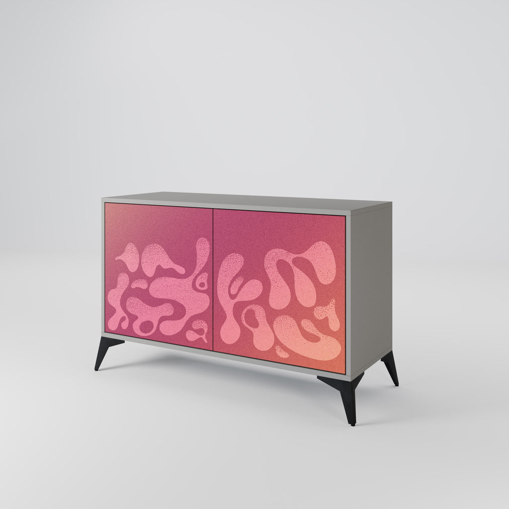 Buffet 2 portes IRREGULAR PINK finition grise