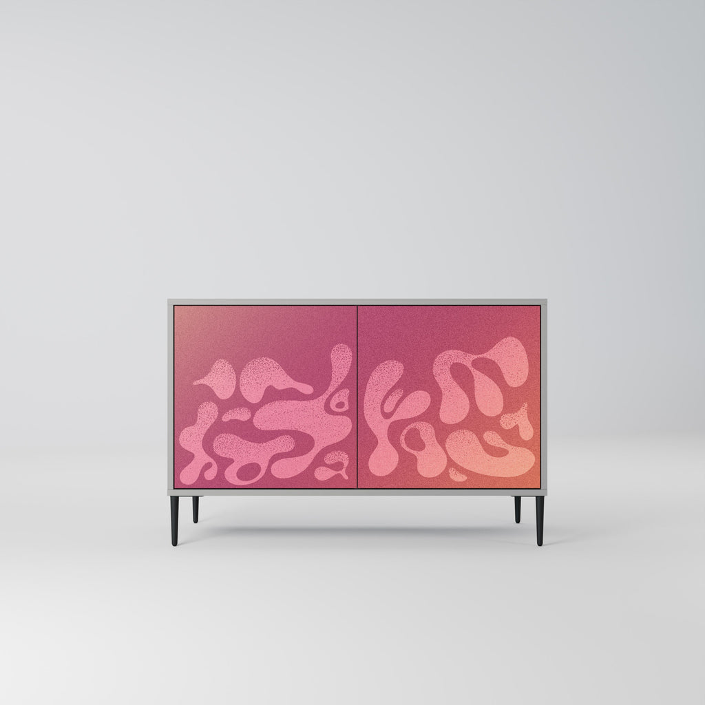 Buffet 2 portes IRREGULAR PINK finition grise