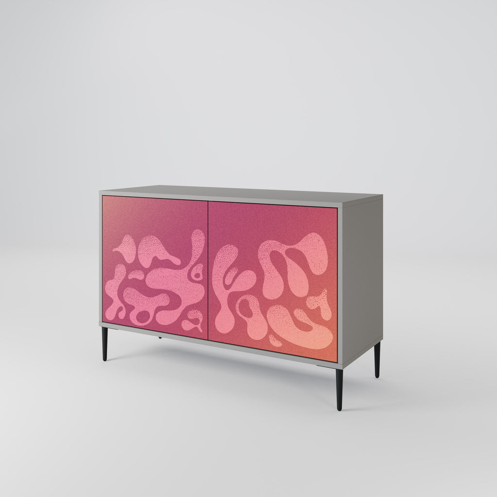 Buffet 2 portes IRREGULAR PINK finition grise