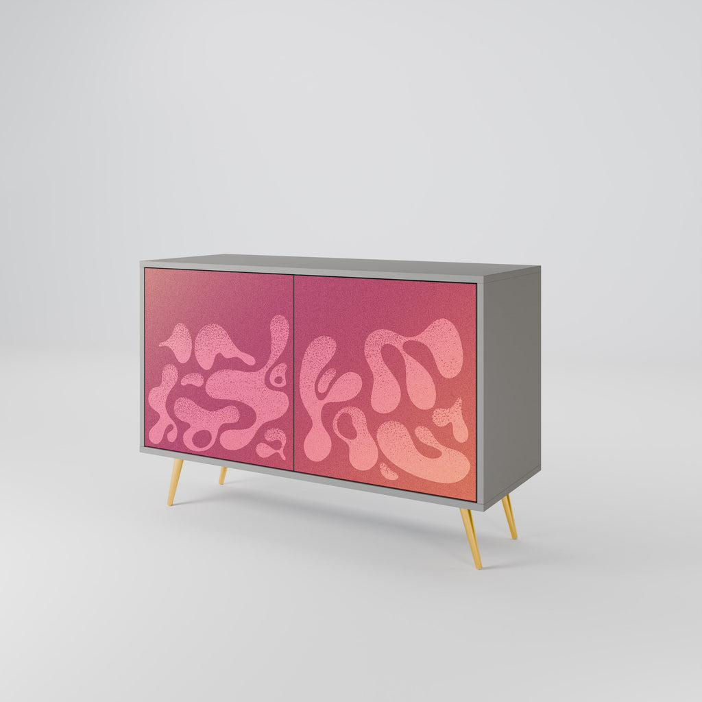 Buffet 2 portes IRREGULAR PINK finition grise