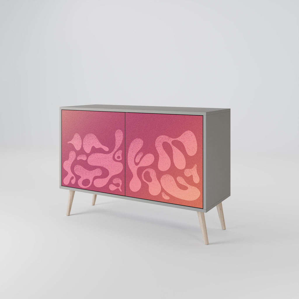 Buffet 2 portes IRREGULAR PINK finition grise