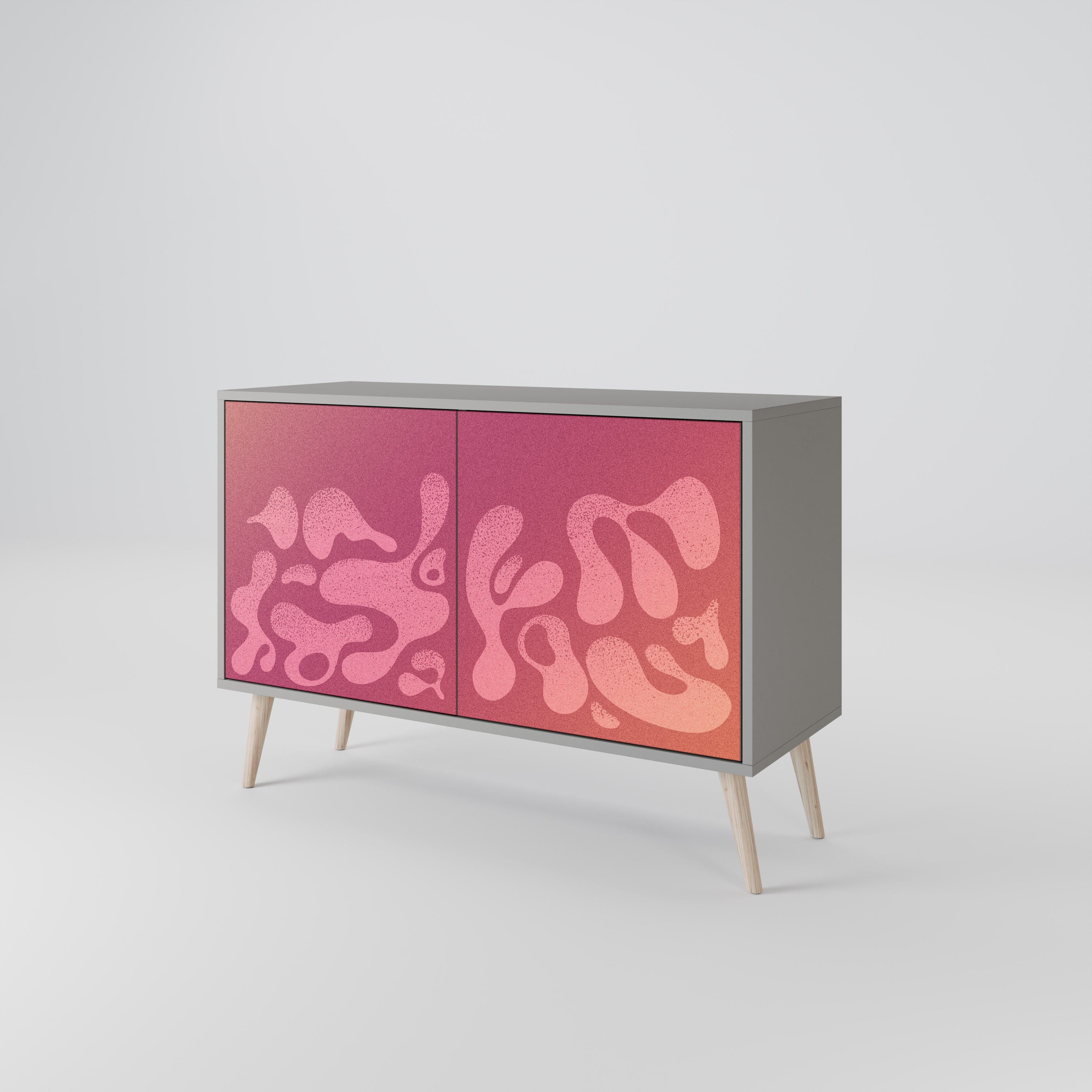 Buffet 2 portes IRREGULAR PINK finition grise