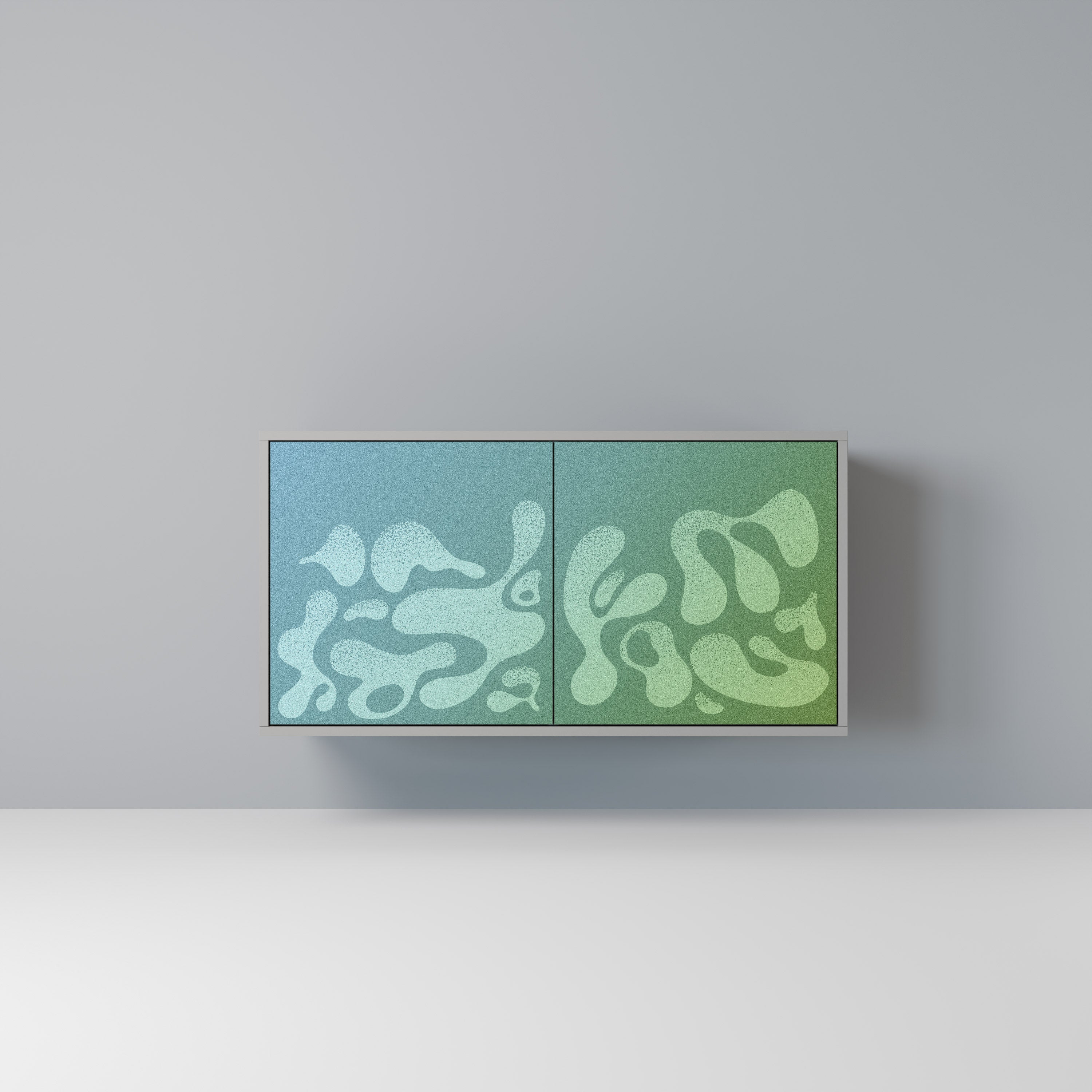 Buffet 2 portes IRREGULAR BLUE finition grise