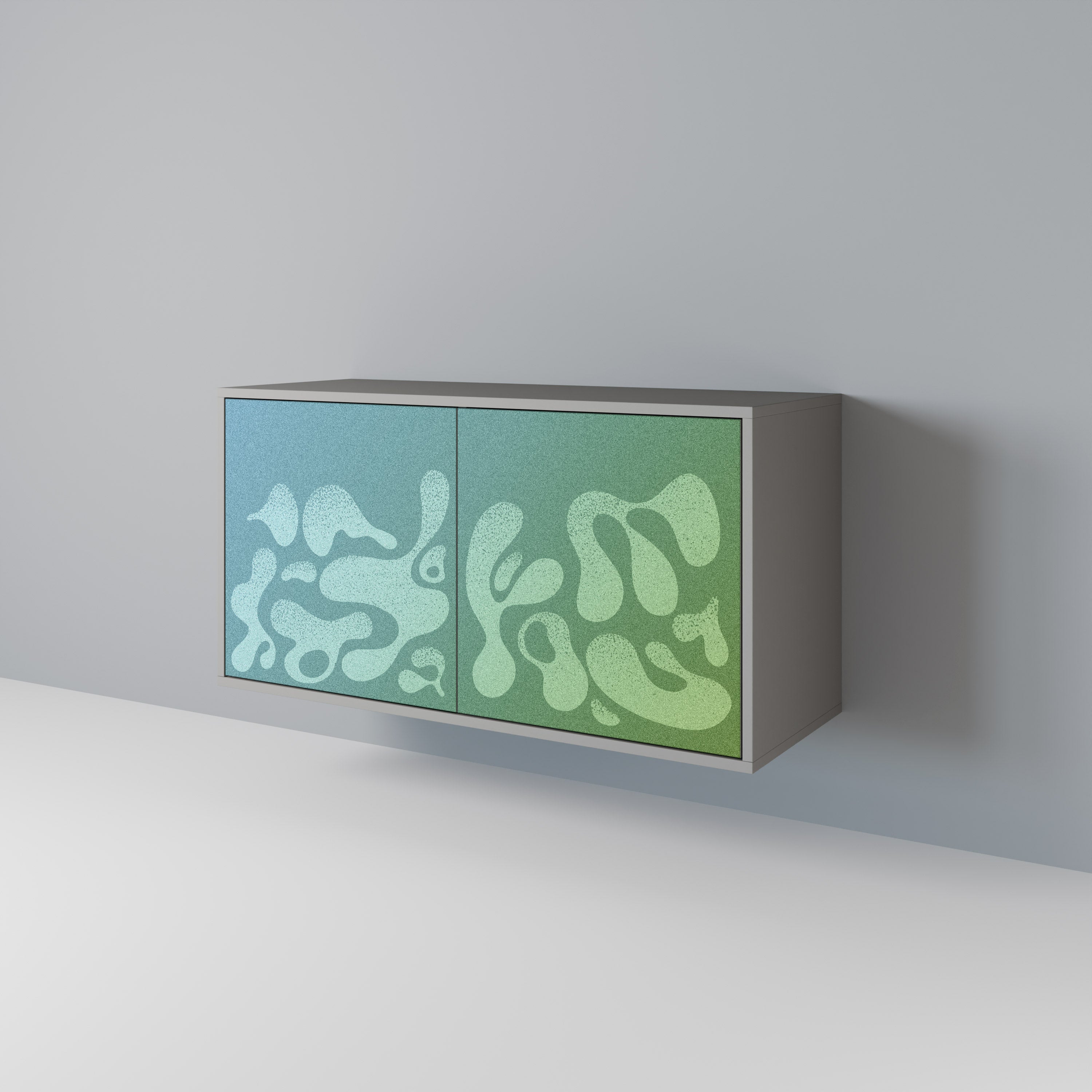 Buffet 2 portes IRREGULAR BLUE finition grise