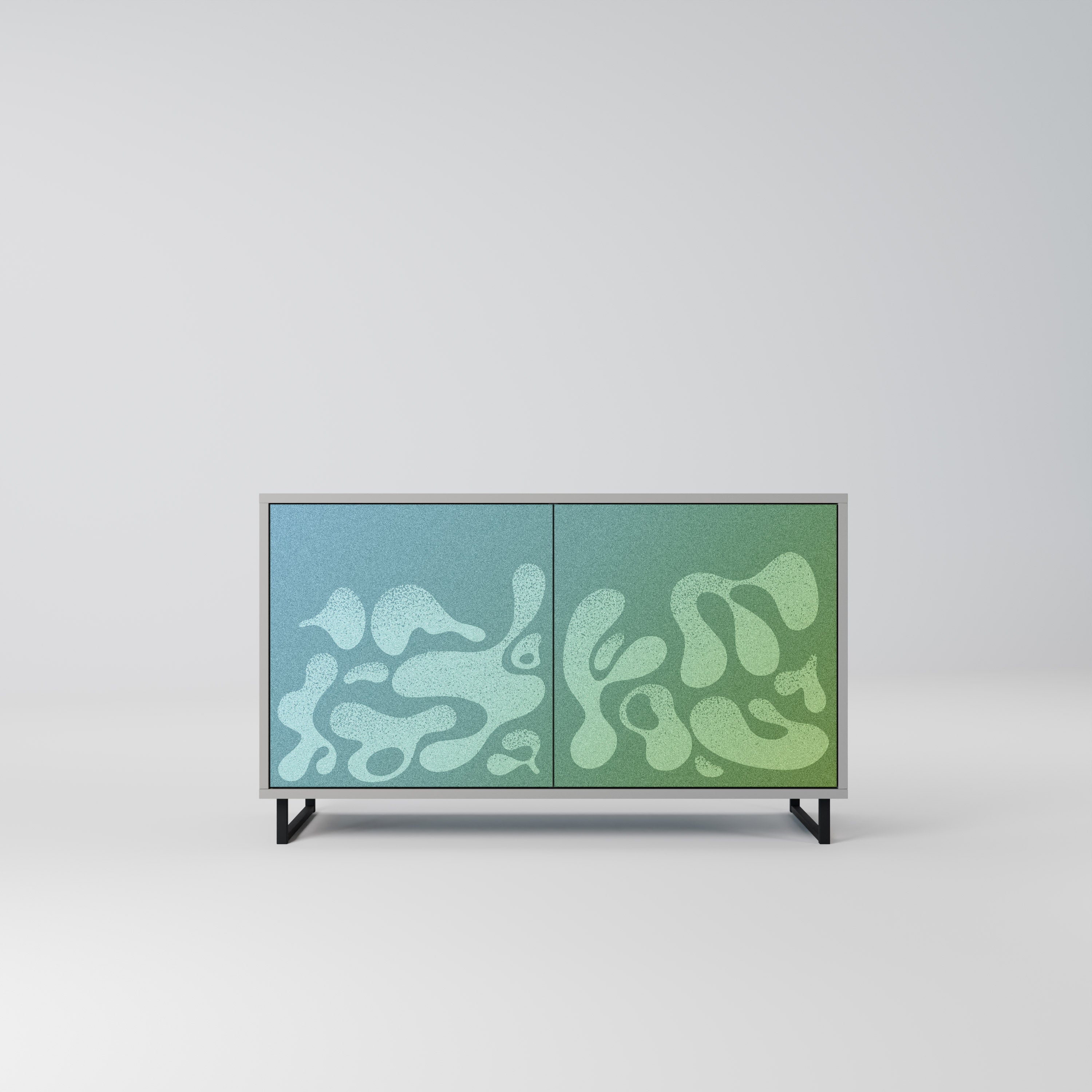 Buffet 2 portes IRREGULAR BLUE finition grise