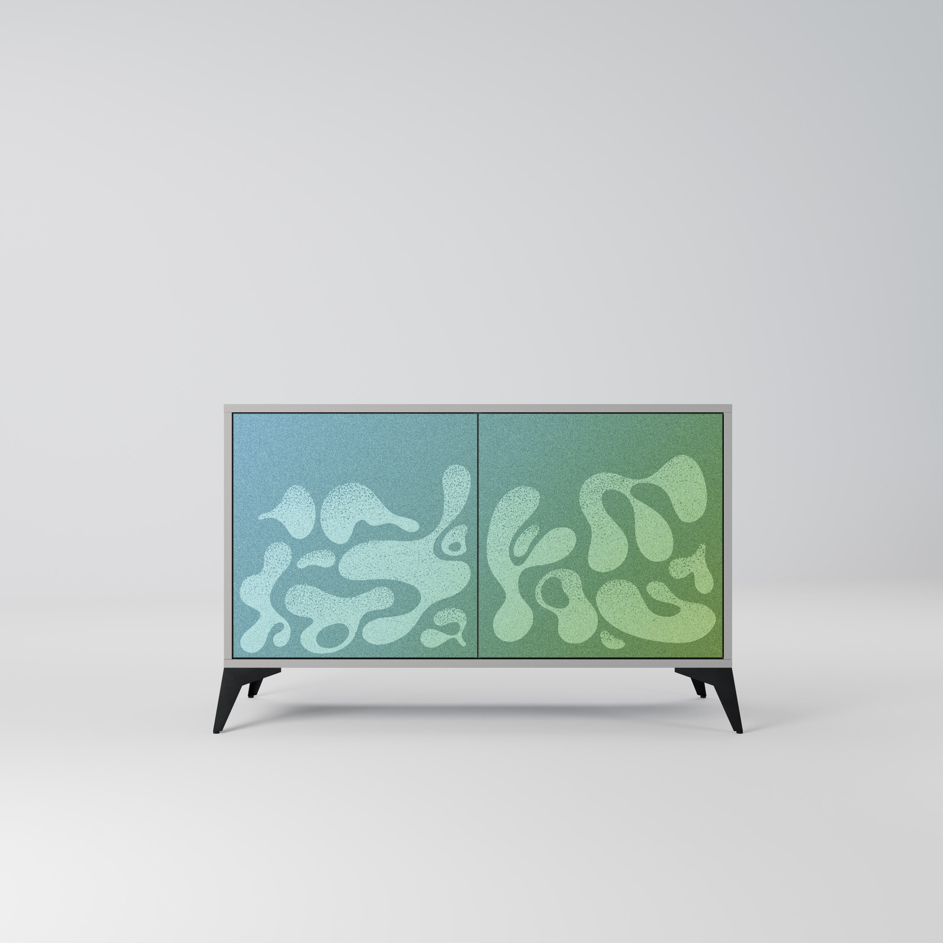 Buffet 2 portes IRREGULAR BLUE finition grise