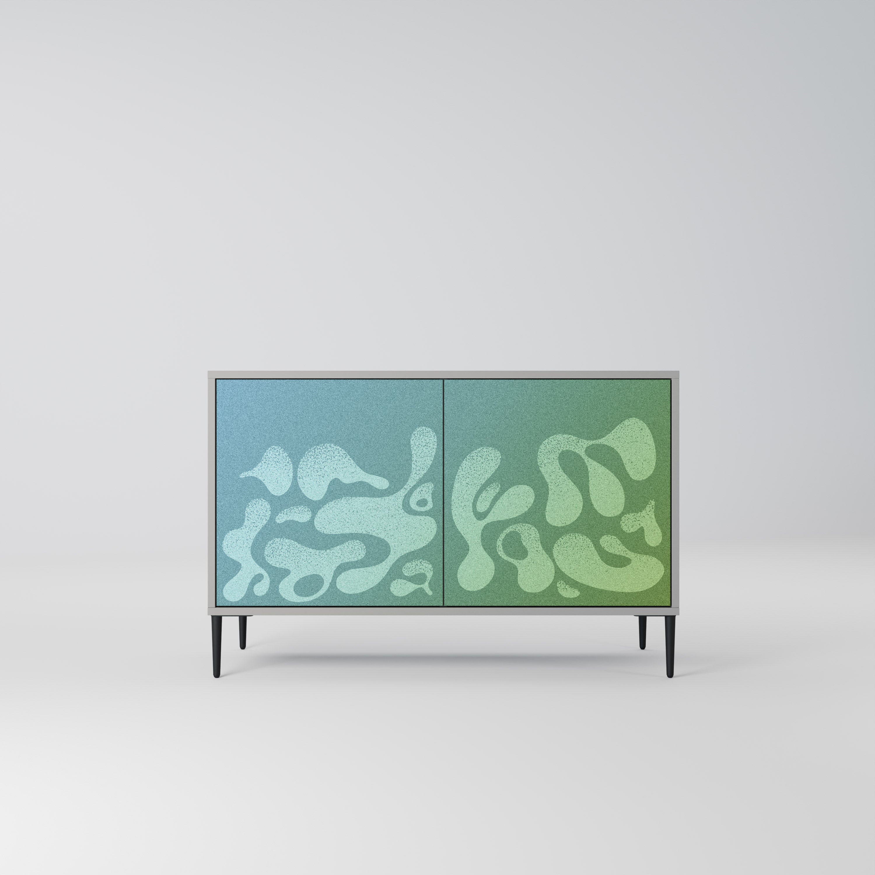 Buffet 2 portes IRREGULAR BLUE finition grise