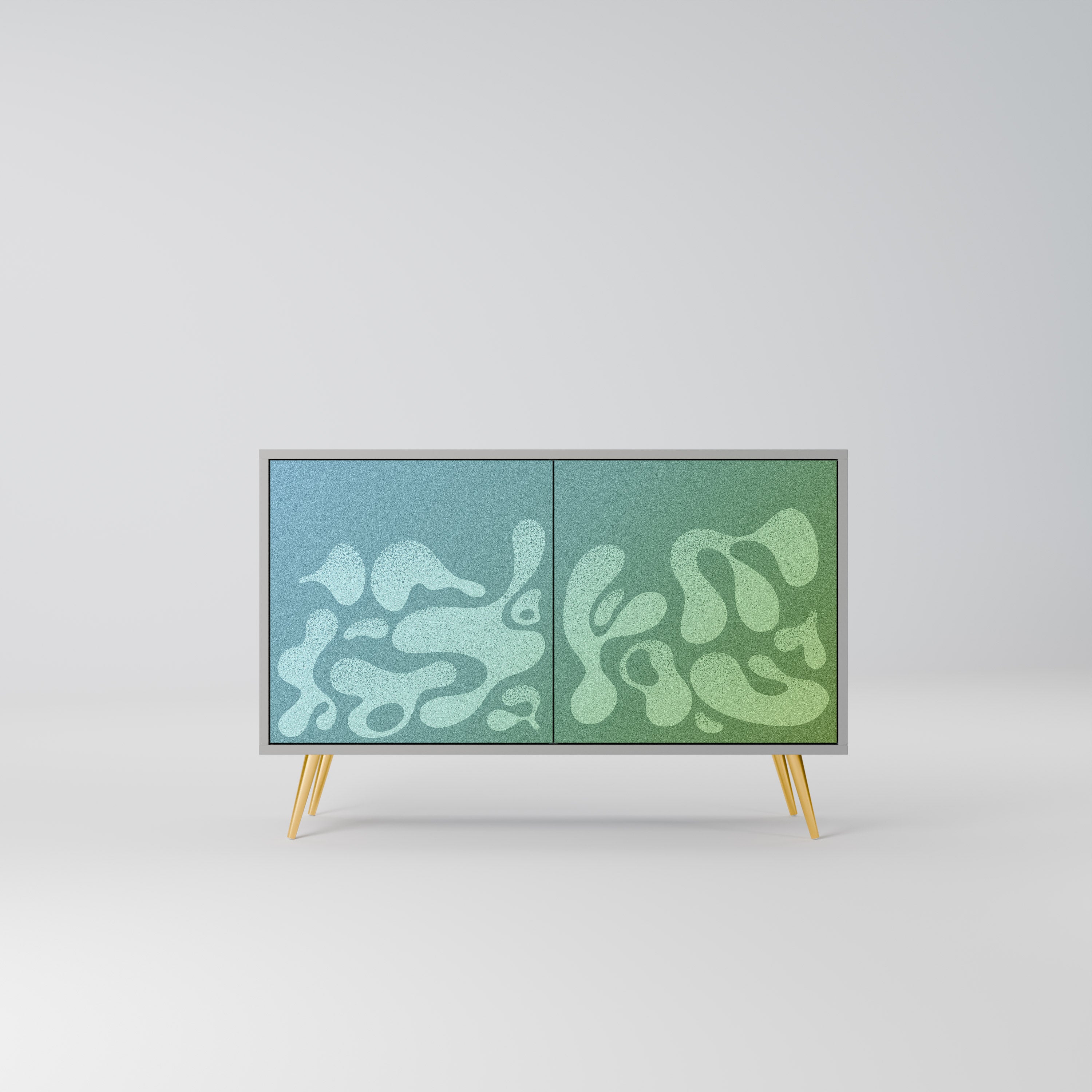 Buffet 2 portes IRREGULAR BLUE finition grise