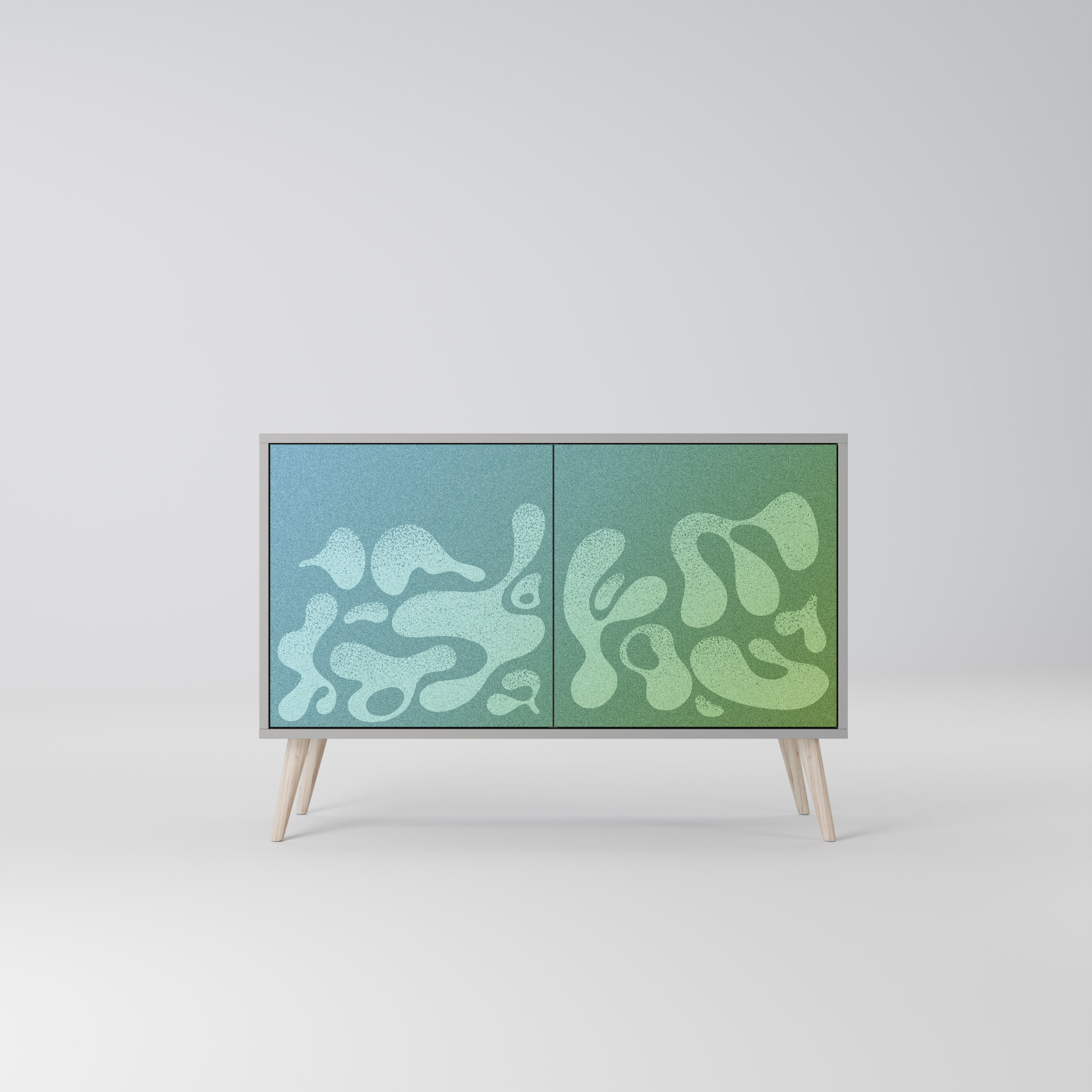 Buffet 2 portes IRREGULAR BLUE finition grise