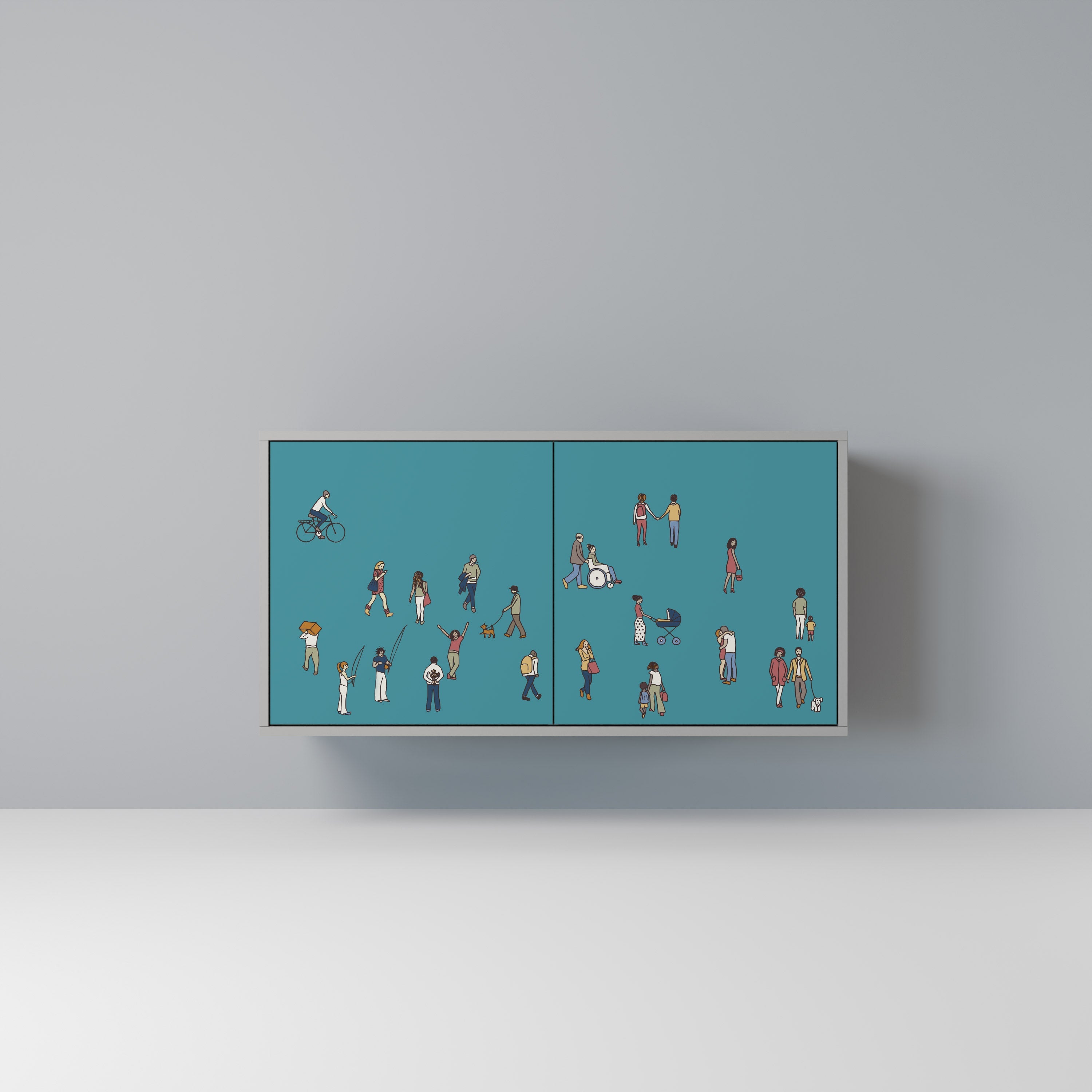 Buffet 2 portes COLLECTIVE STREAM finition grise