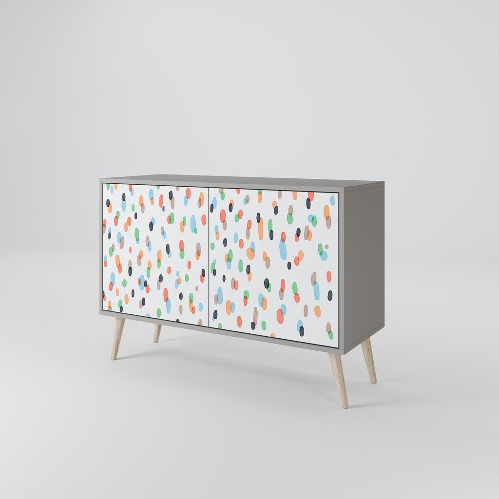 Buffet 2 portes ENERGETIC SPOTS finition grise