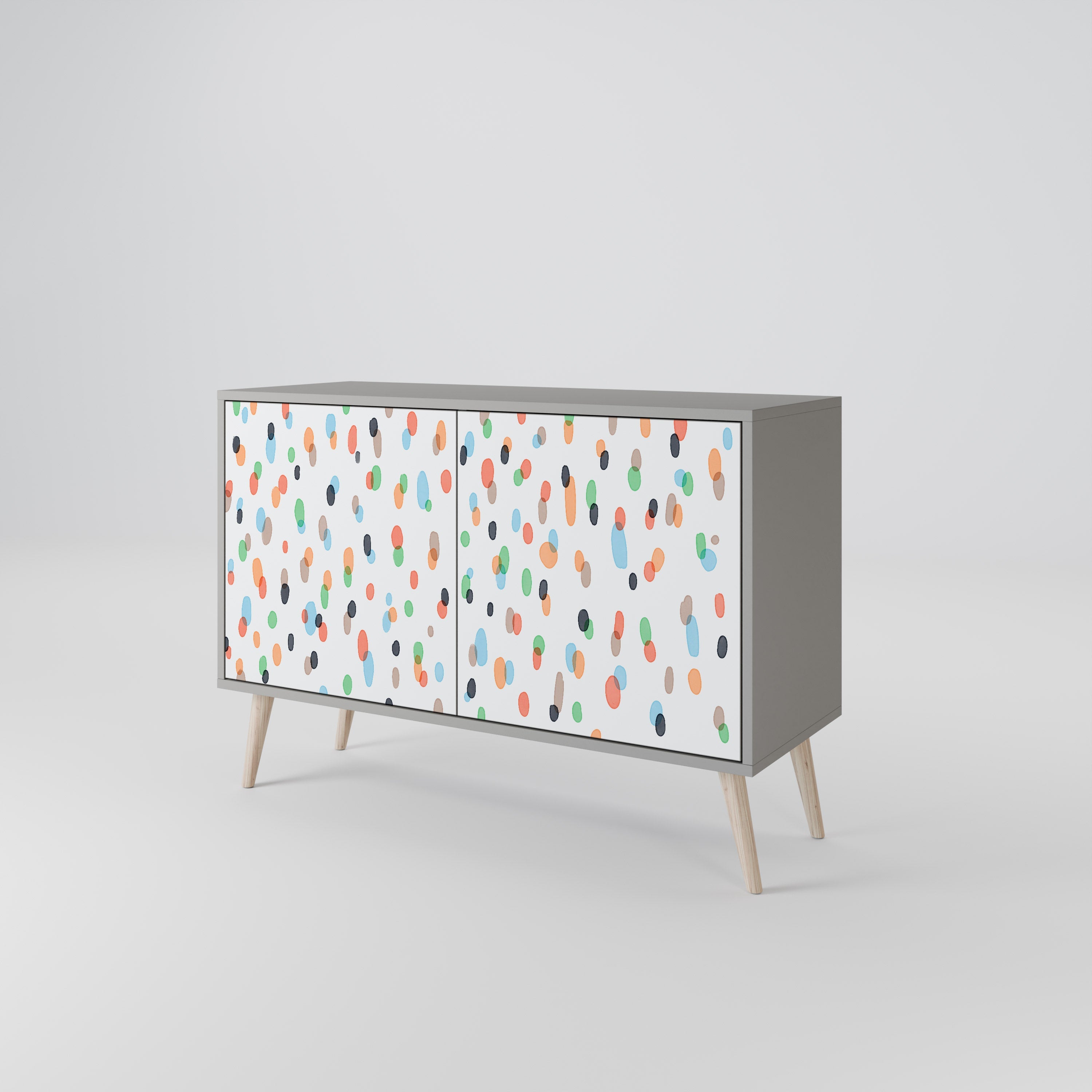 Buffet 2 portes ENERGETIC SPOTS finition grise