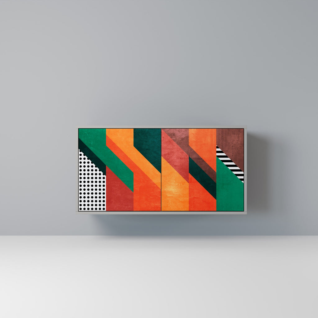 Buffet 2 portes MAKESHIFT ARTISTRY en finition grise