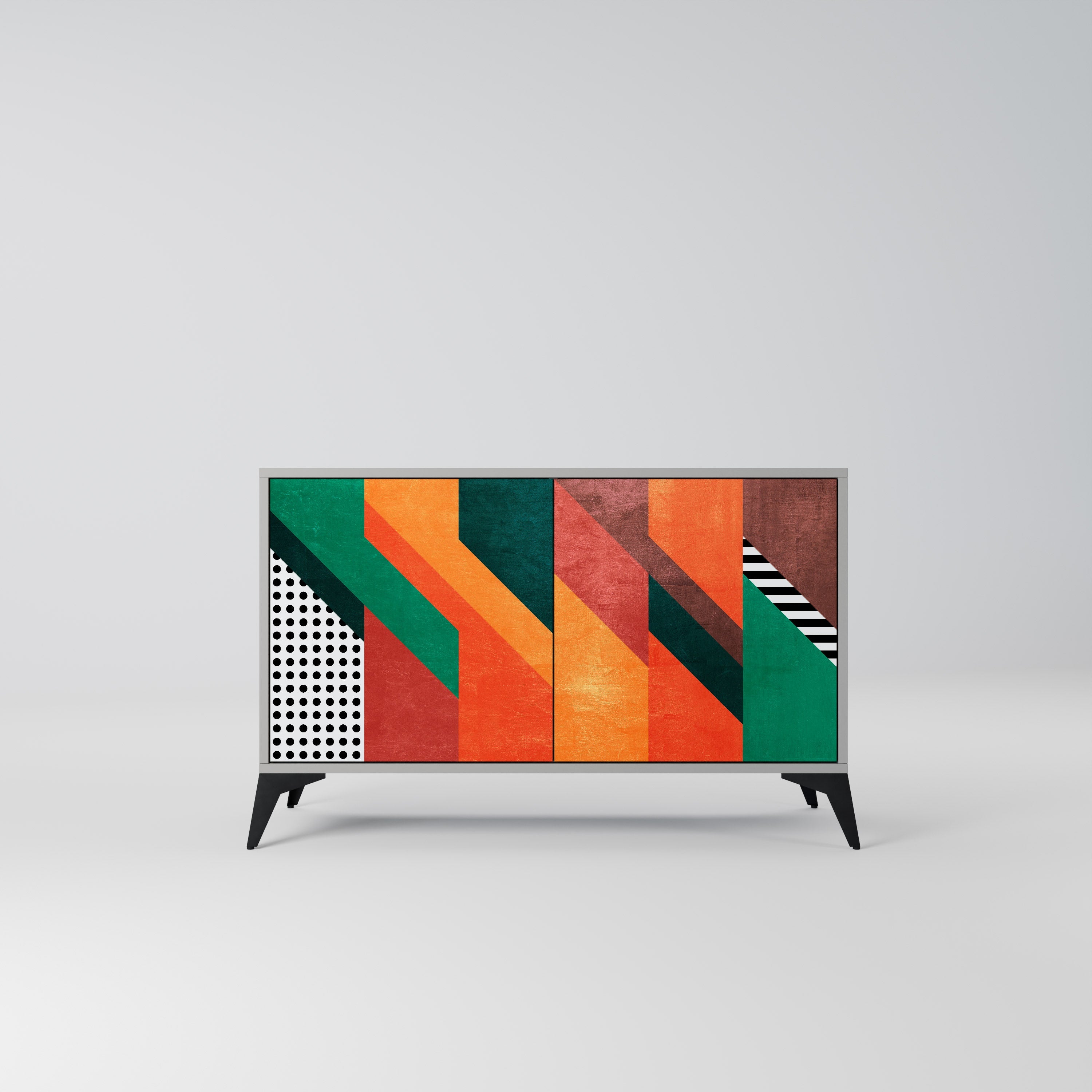 Buffet 2 portes MAKESHIFT ARTISTRY en finition grise