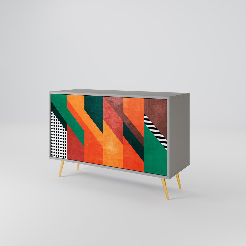 Buffet 2 portes MAKESHIFT ARTISTRY en finition grise