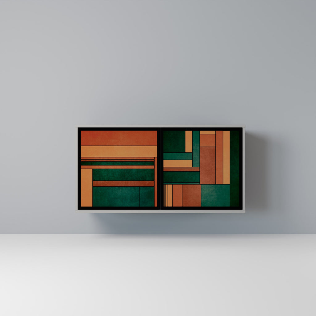 Buffet 2 portes EARTHY FIGURES en finition grise