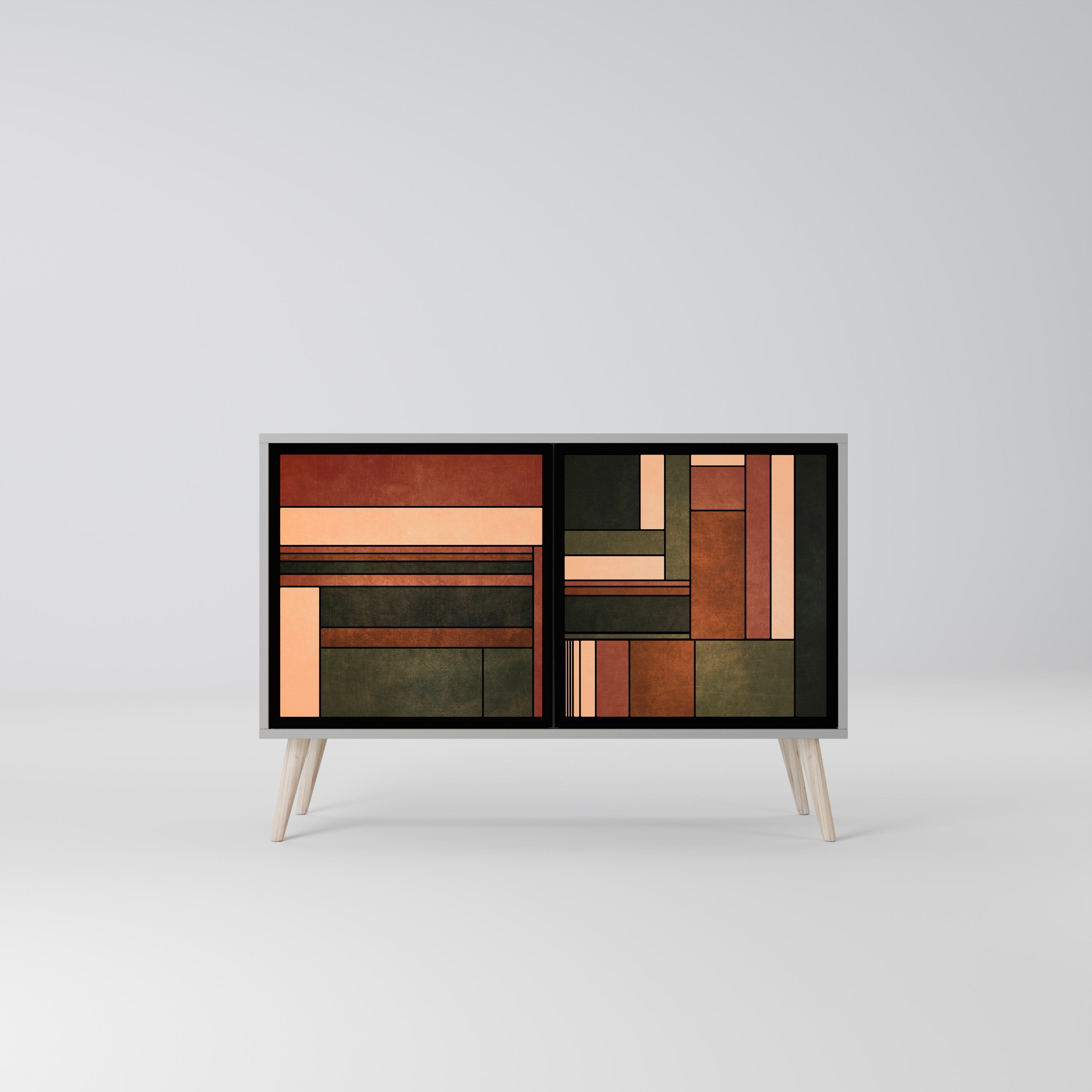 Buffet 2 portes FIGURES OF NATURE finition grise