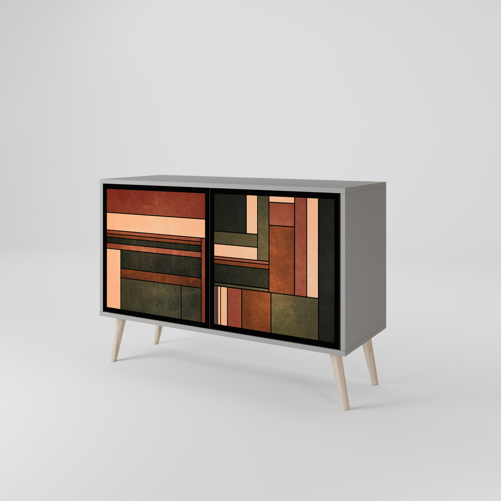 Buffet 2 portes FIGURES OF NATURE finition grise