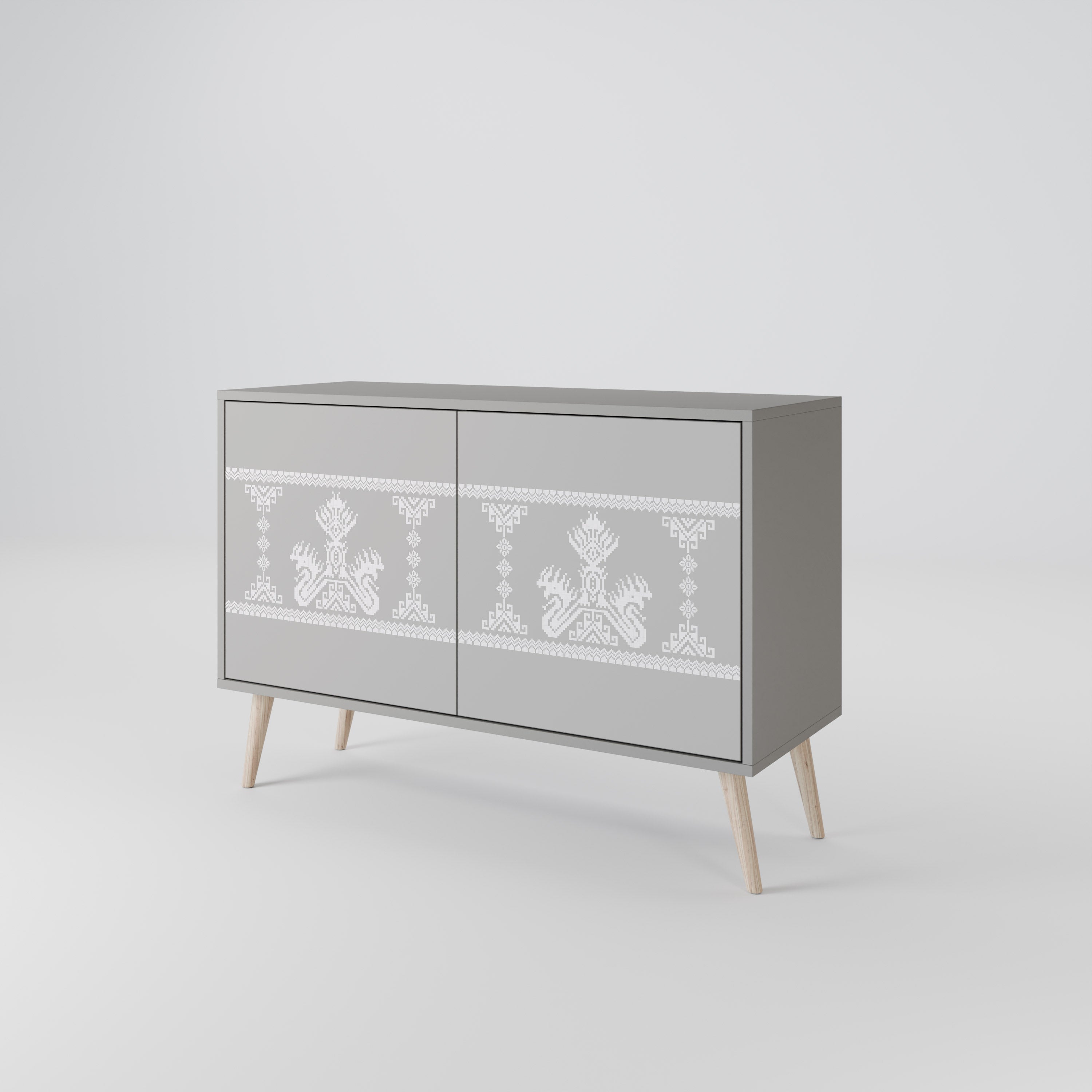 Buffet 2 portes THAI GRAY finition grise