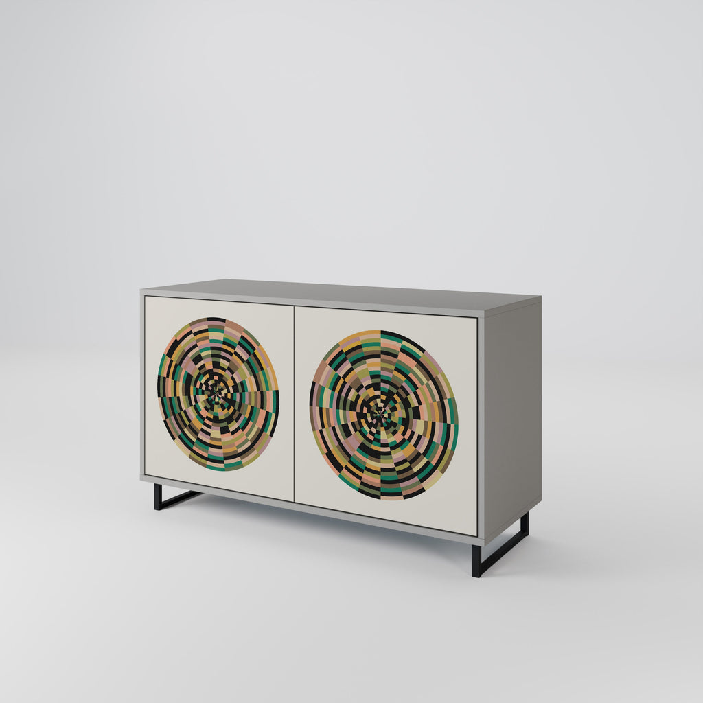 Buffet 2 portes GREEN CIRCLES finition grise