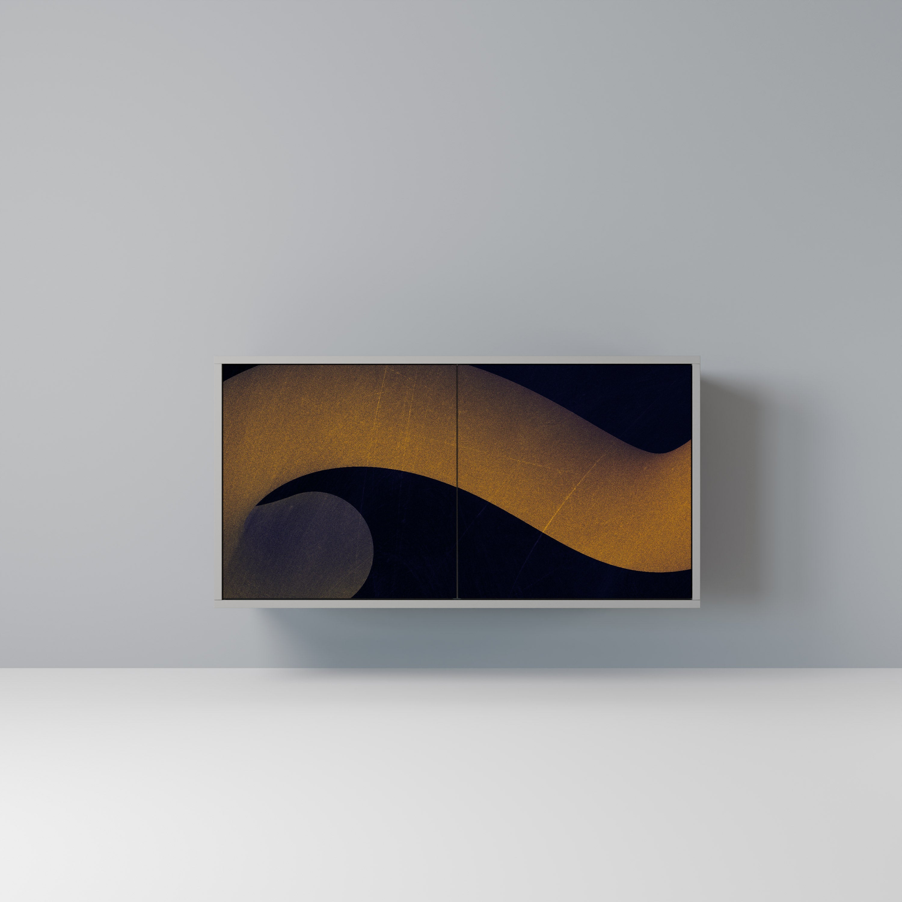 Buffet 2 portes HOLLOW TIME finition grise