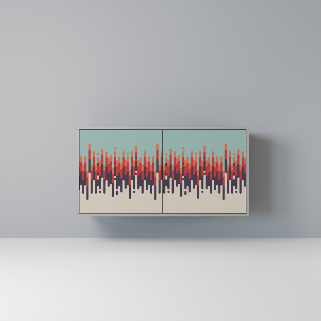 Buffet 2 portes CHROMA CONTOURS finition grise