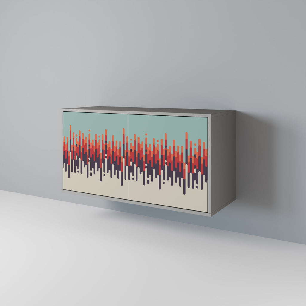 Buffet 2 portes CHROMA CONTOURS finition grise