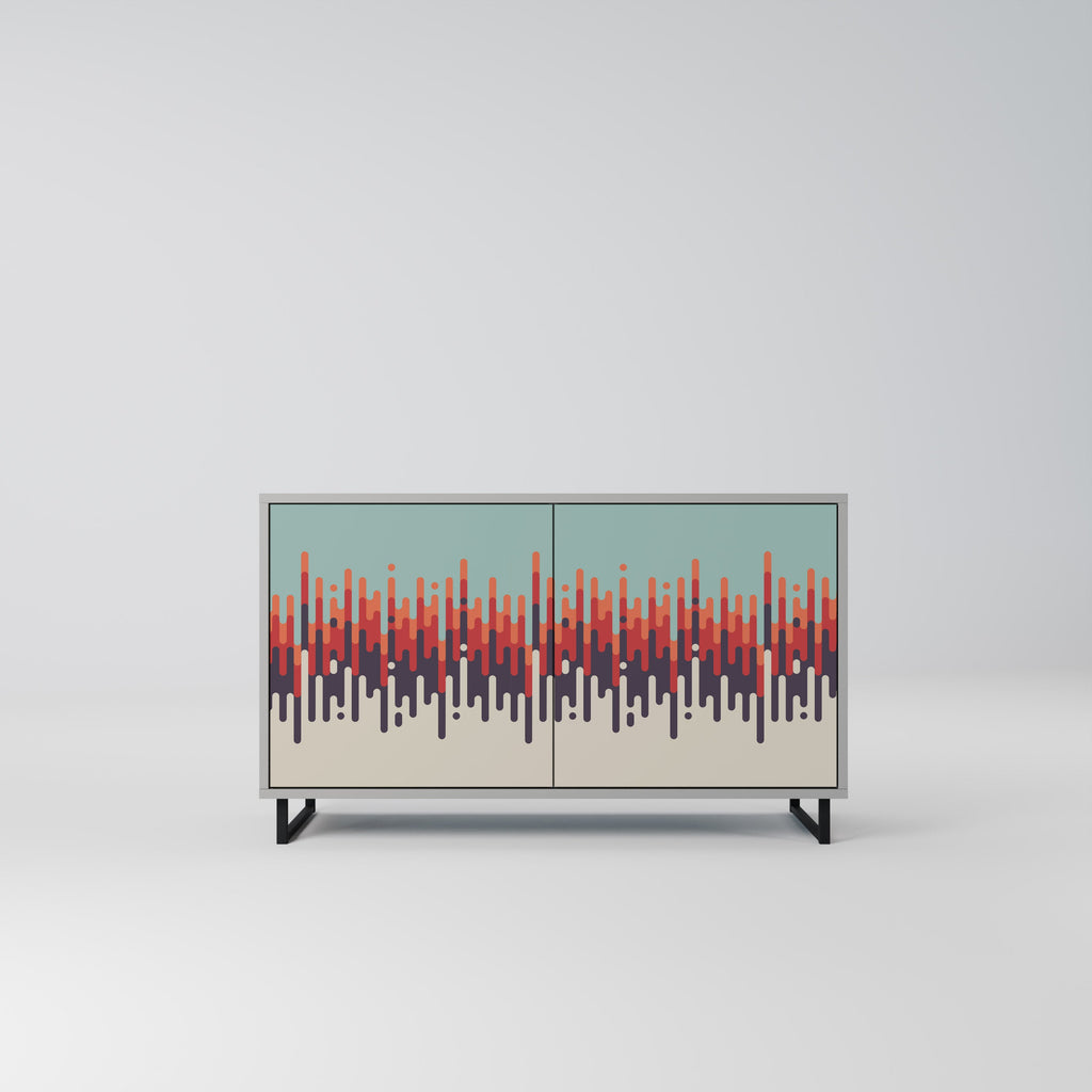 Buffet 2 portes CHROMA CONTOURS finition grise