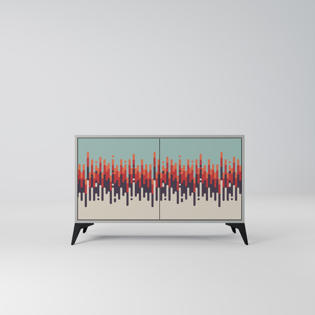 Buffet 2 portes CHROMA CONTOURS finition grise