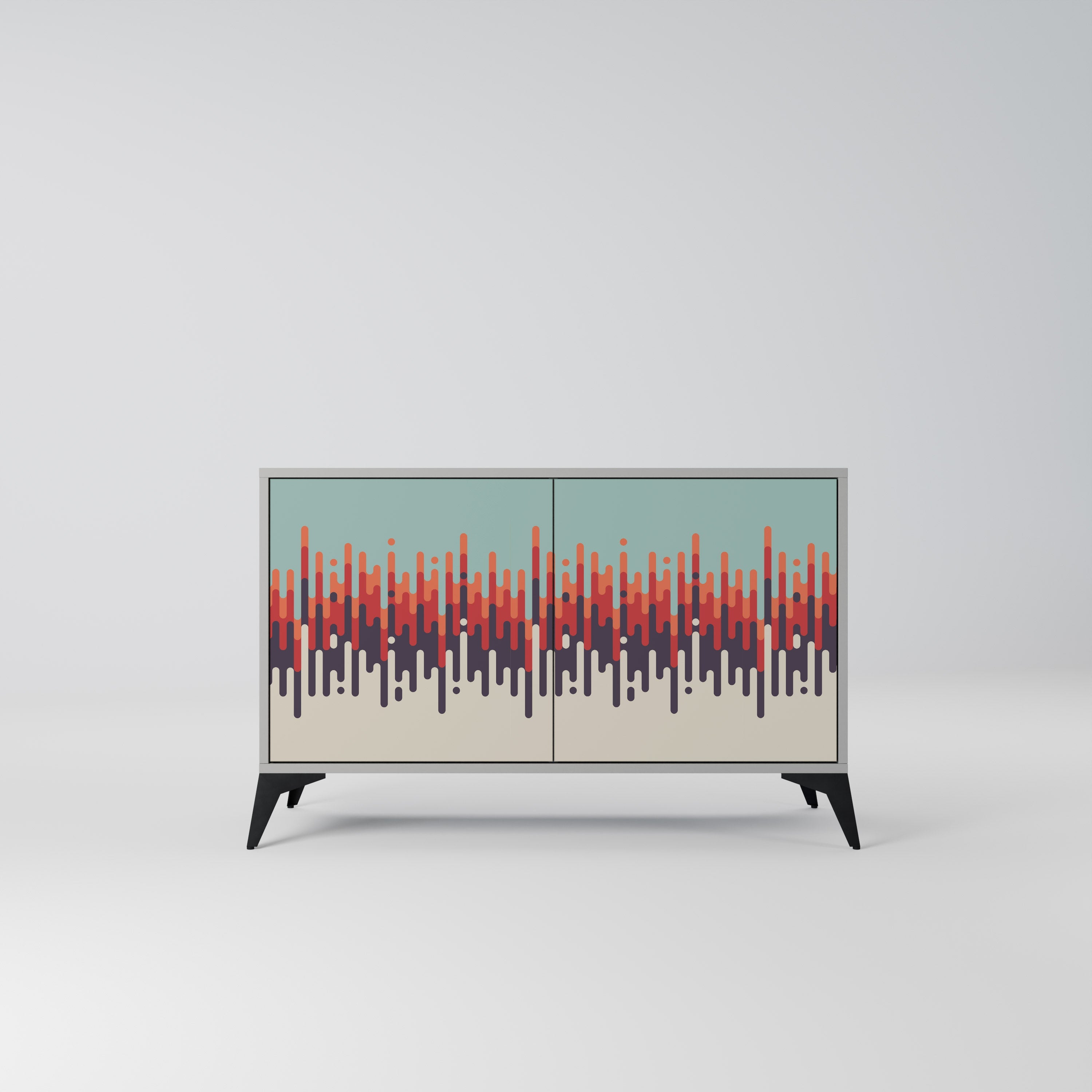 Buffet 2 portes CHROMA CONTOURS finition grise