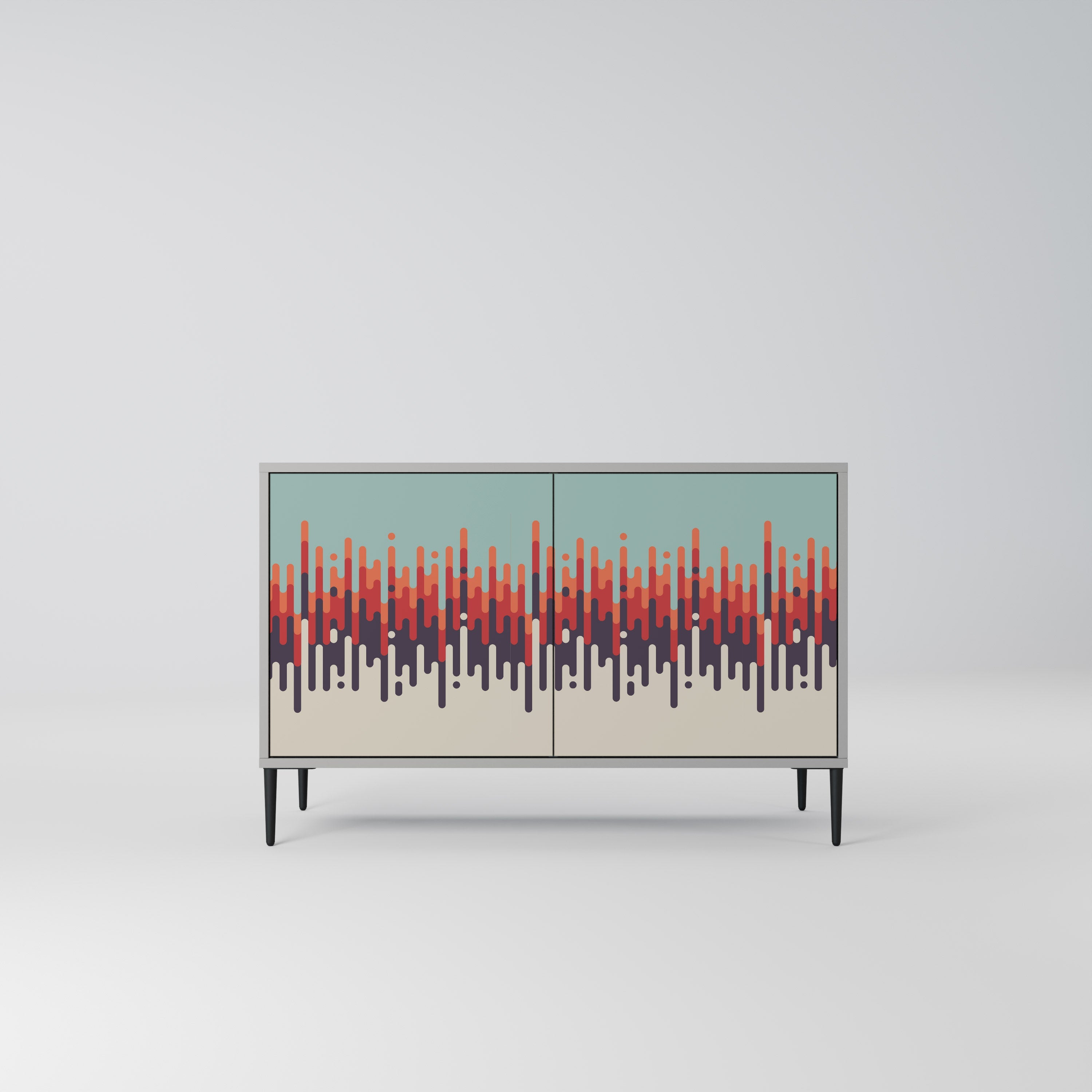 Buffet 2 portes CHROMA CONTOURS finition grise