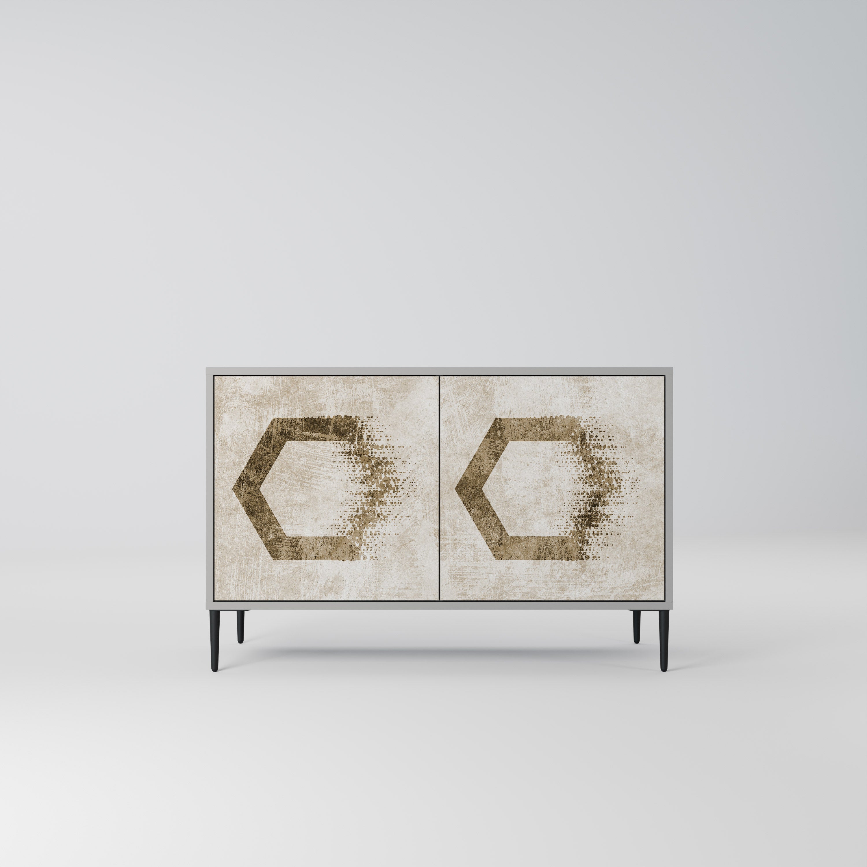 Buffet 2 portes HEXAGONAL SHAPES en finition grise